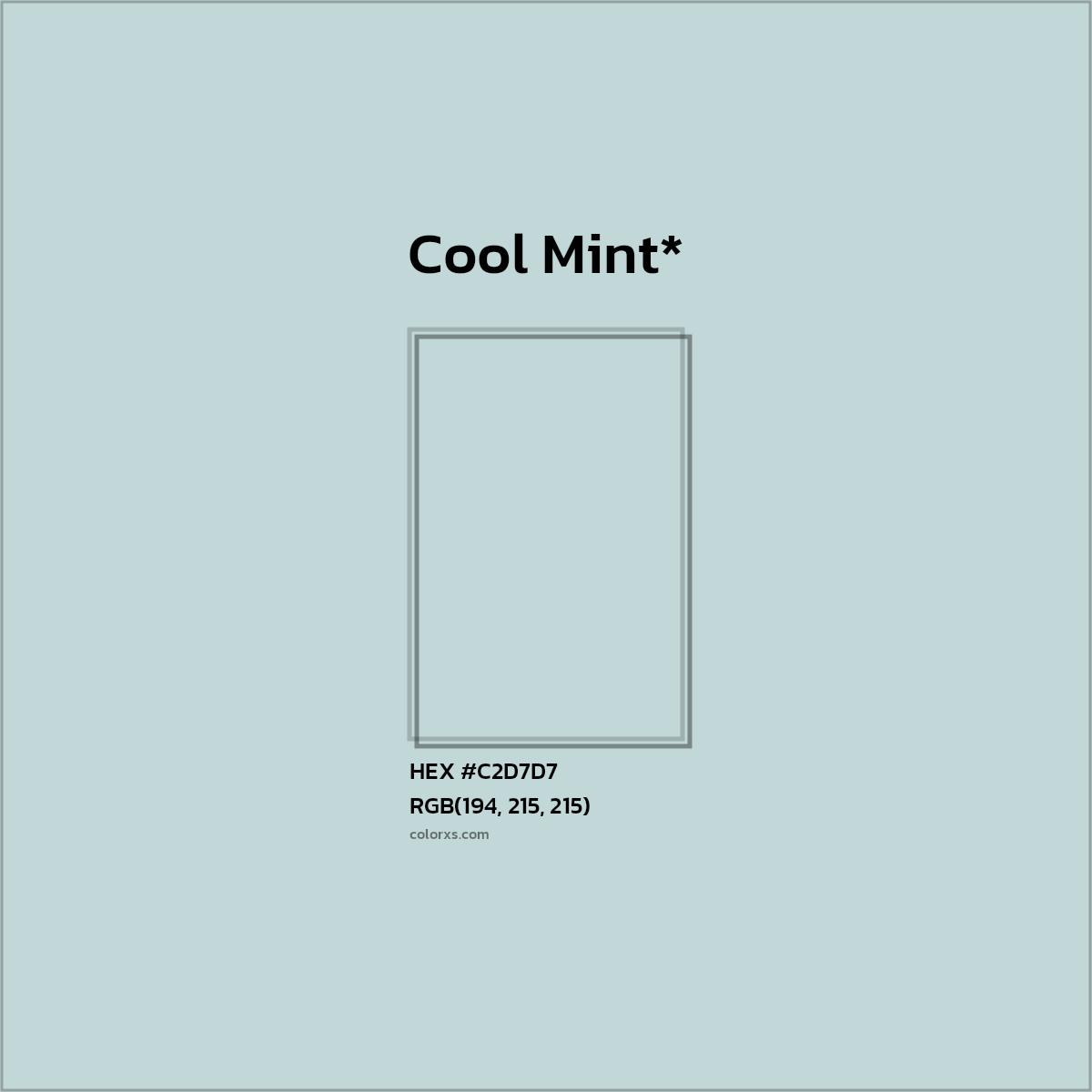 #C2D7D7 hex color. RGB, RYB, CMYK, HSL, HSV codes and color conversions. Matching color names, palettes, paints.