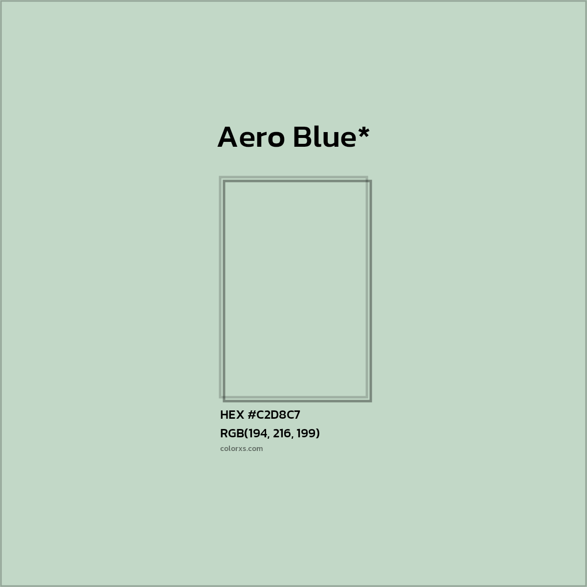 #C2D8C7 hex color. RGB, RYB, CMYK, HSL, HSV codes and color conversions. Matching color names, palettes, paints.