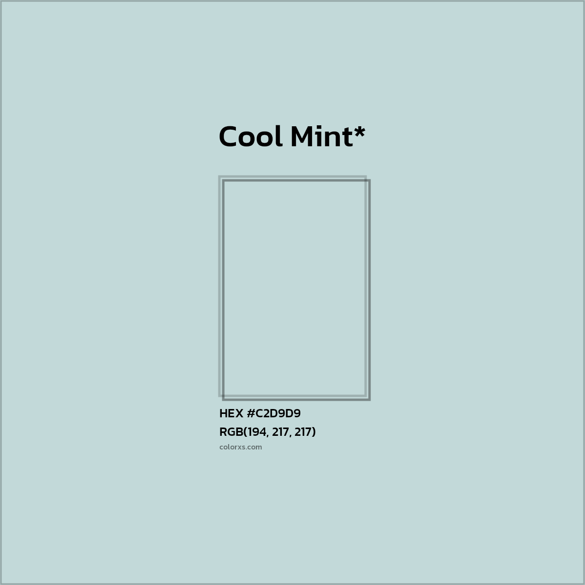 #C2D9D9 hex color. RGB, RYB, CMYK, HSL, HSV codes and color conversions. Matching color names, palettes, paints.