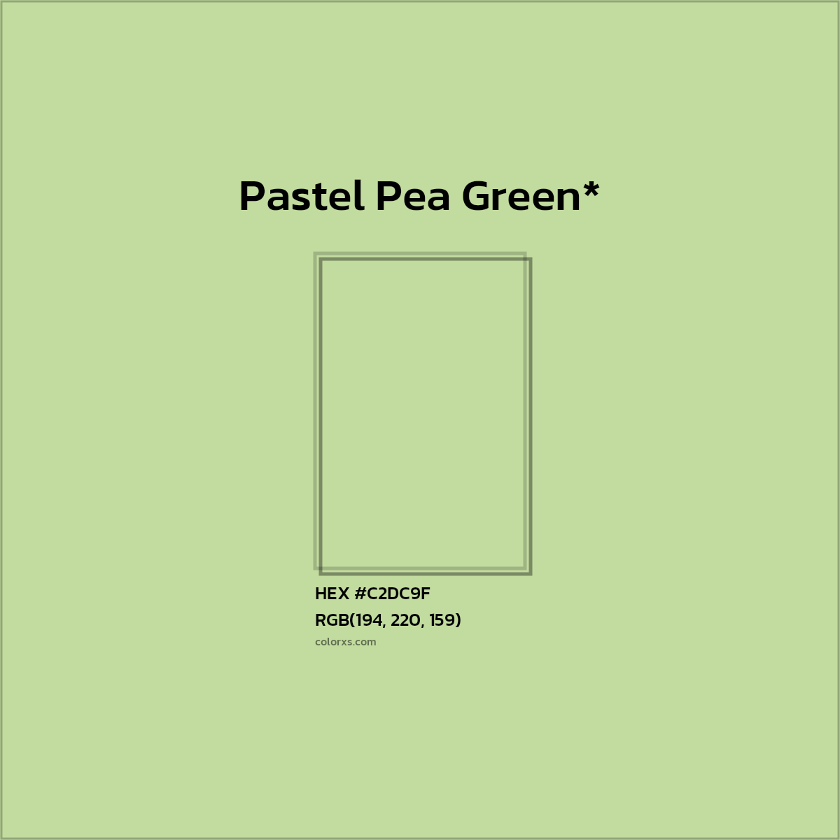 #C2DC9F hex color. RGB, RYB, CMYK, HSL, HSV codes and color conversions. Matching color names, palettes, paints.