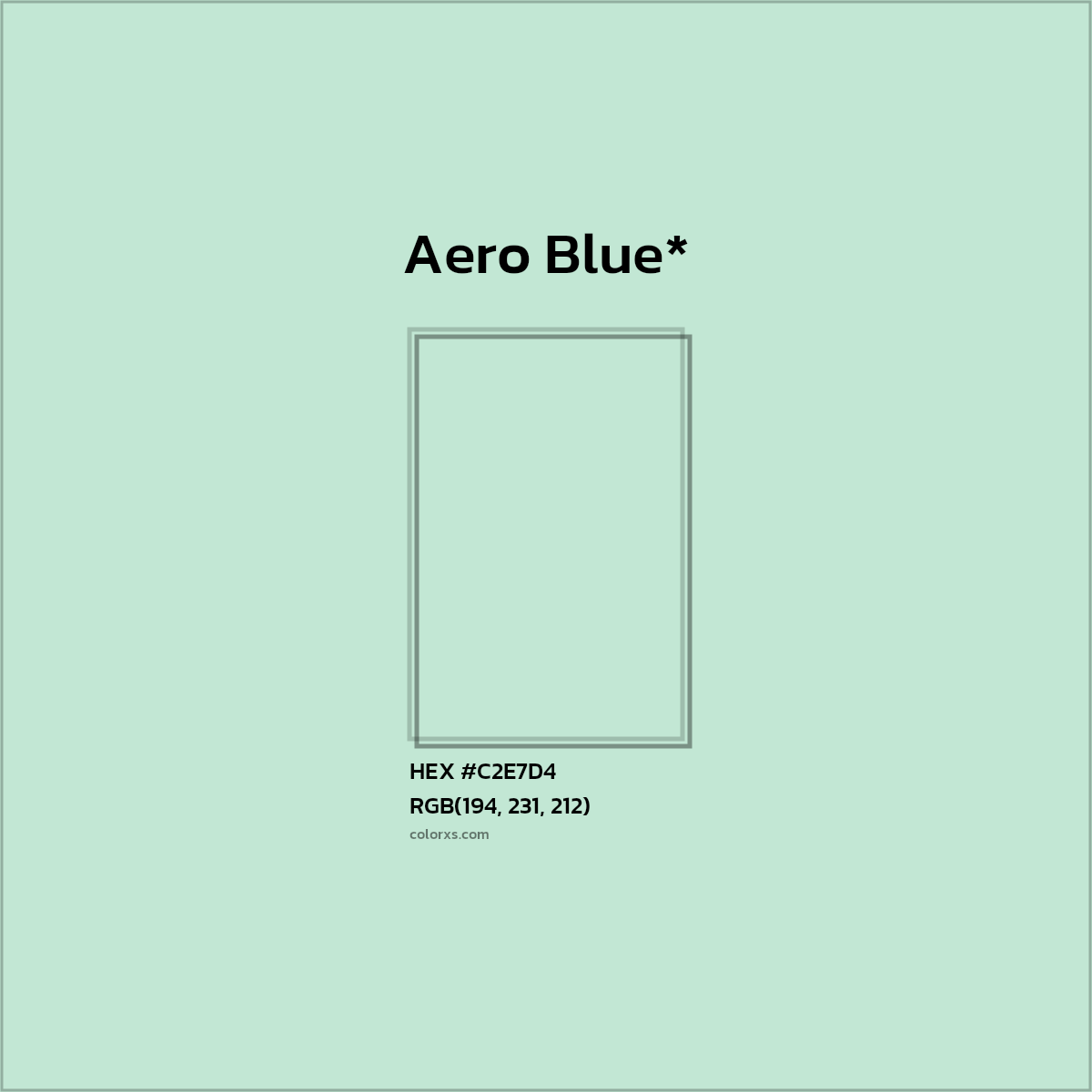 #C2E7D4 hex color. RGB, RYB, CMYK, HSL, HSV codes and color conversions. Matching color names, palettes, paints.