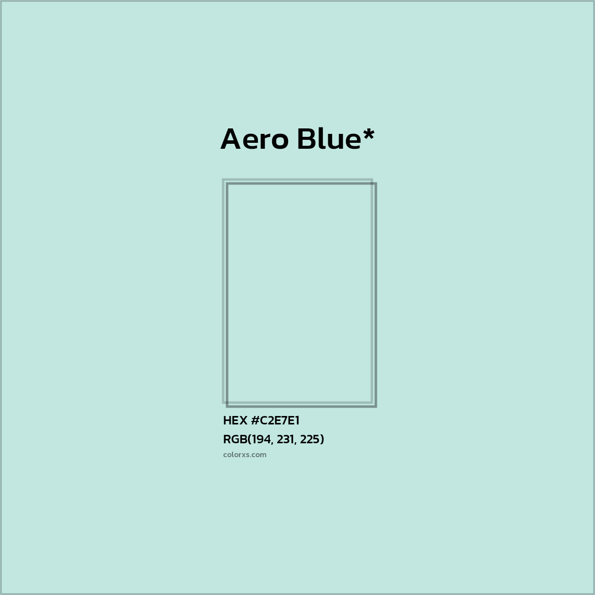 #C2E7E1 hex color. RGB, RYB, CMYK, HSL, HSV codes and color conversions. Matching color names, palettes, paints.