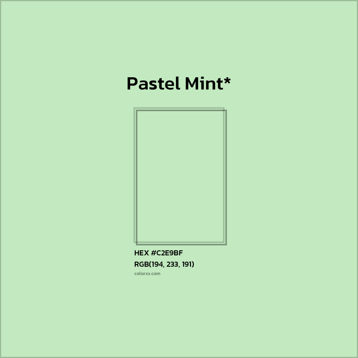 #C2E9BF hex color. RGB, RYB, CMYK, HSL, HSV codes and color conversions. Matching color names, palettes, paints.