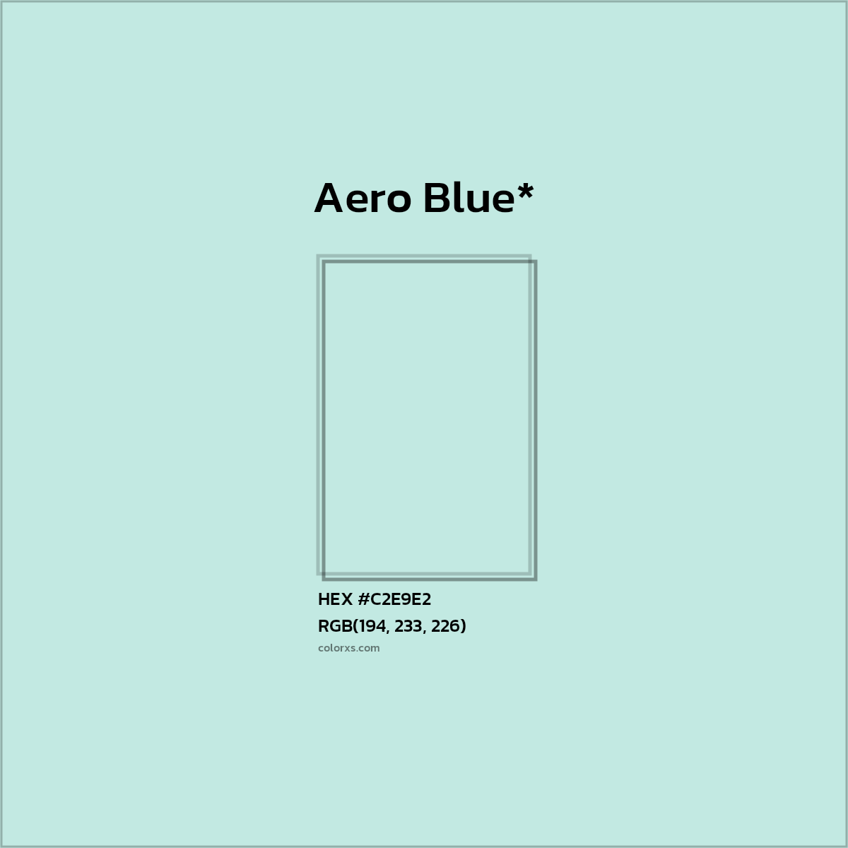 #C2E9E2 hex color. RGB, RYB, CMYK, HSL, HSV codes and color conversions. Matching color names, palettes, paints.