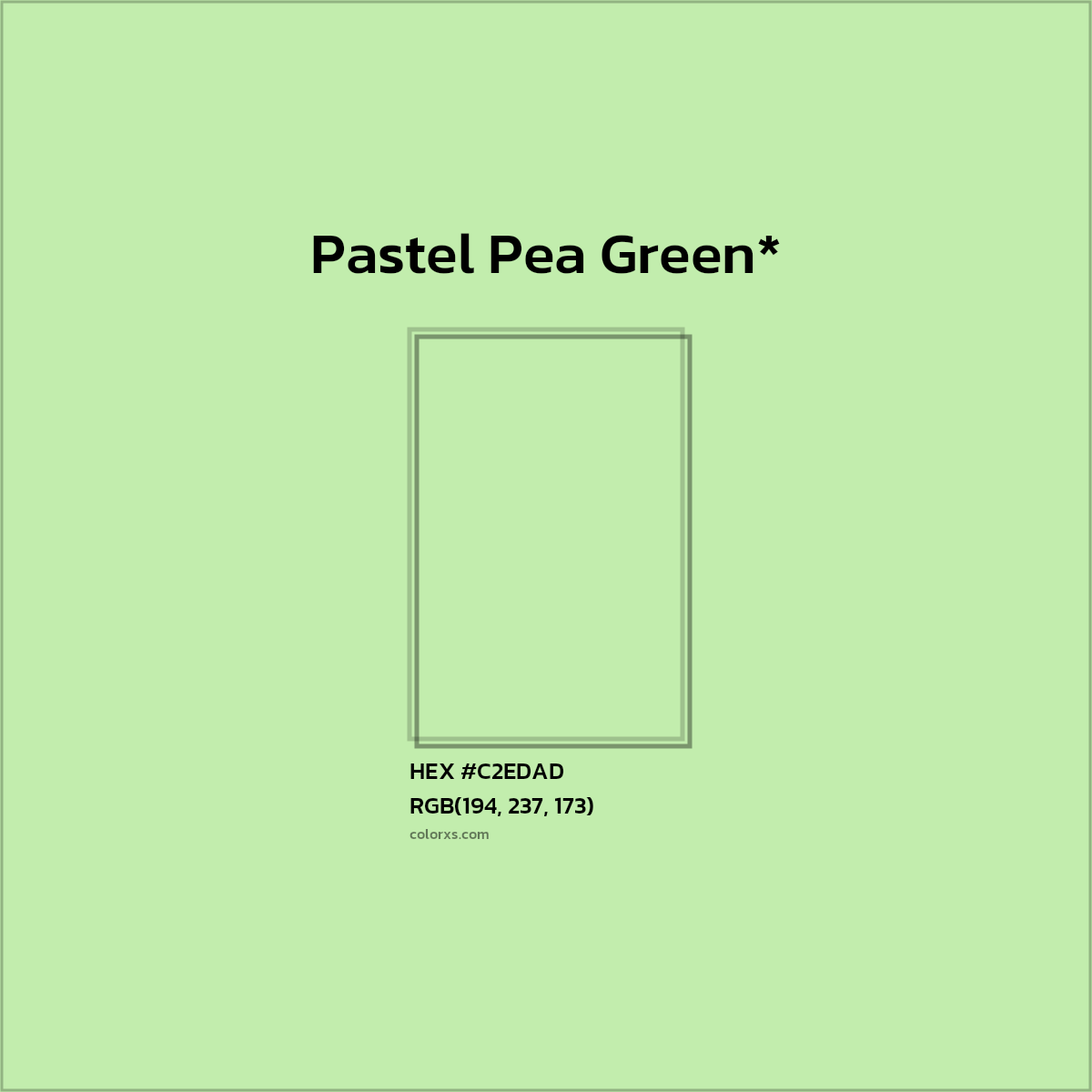 #C2EDAD hex color. RGB, RYB, CMYK, HSL, HSV codes and color conversions. Matching color names, palettes, paints.