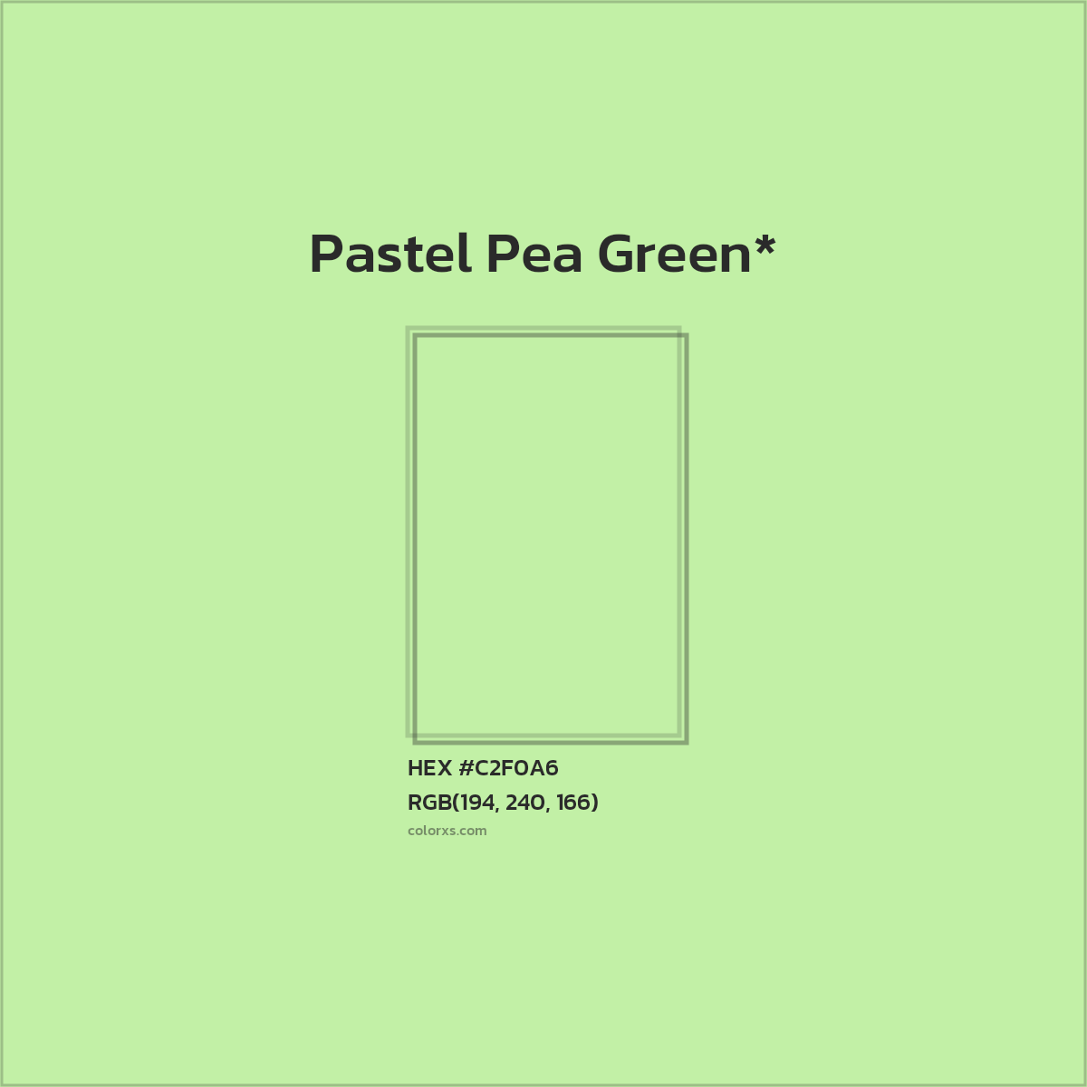 #C2F0A6 hex color. RGB, RYB, CMYK, HSL, HSV codes and color conversions. Matching color names, palettes, paints.