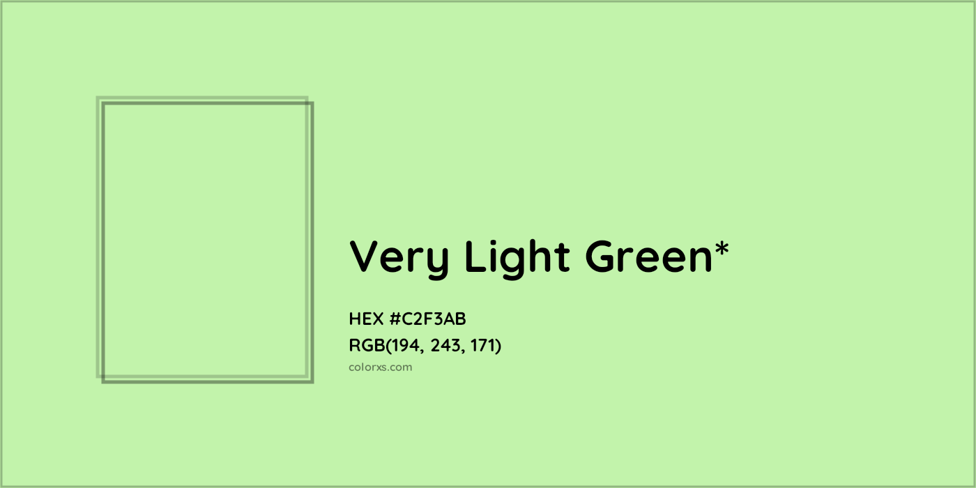#C2F3AB hex color. RGB, RYB, CMYK, HSL, HSV codes and color conversions. Matching color names, palettes, paints.
