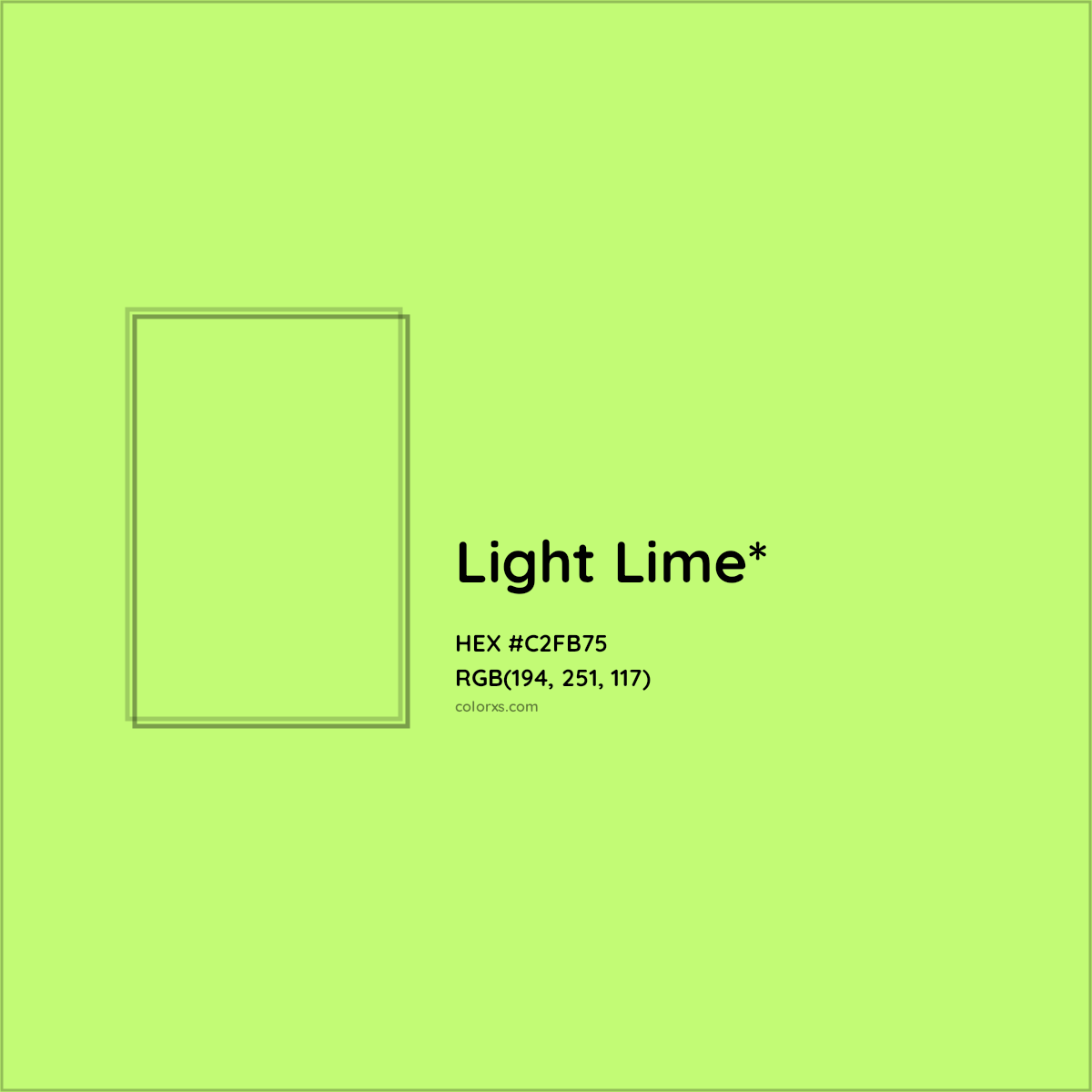 #C2FB75 hex color. RGB, RYB, CMYK, HSL, HSV codes and color conversions. Matching color names, palettes, paints.