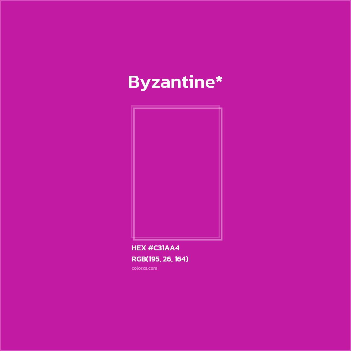 #C31AA4 hex color. RGB, RYB, CMYK, HSL, HSV codes and color conversions. Matching color names, palettes, paints.