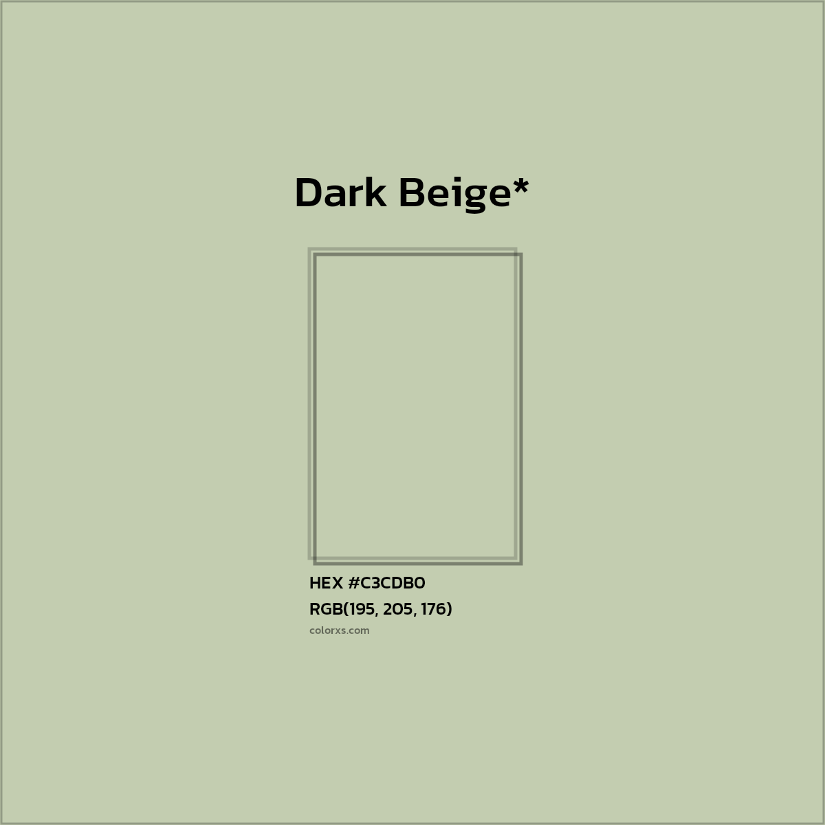 #C3CDB0 hex color. RGB, RYB, CMYK, HSL, HSV codes and color conversions. Matching color names, palettes, paints.