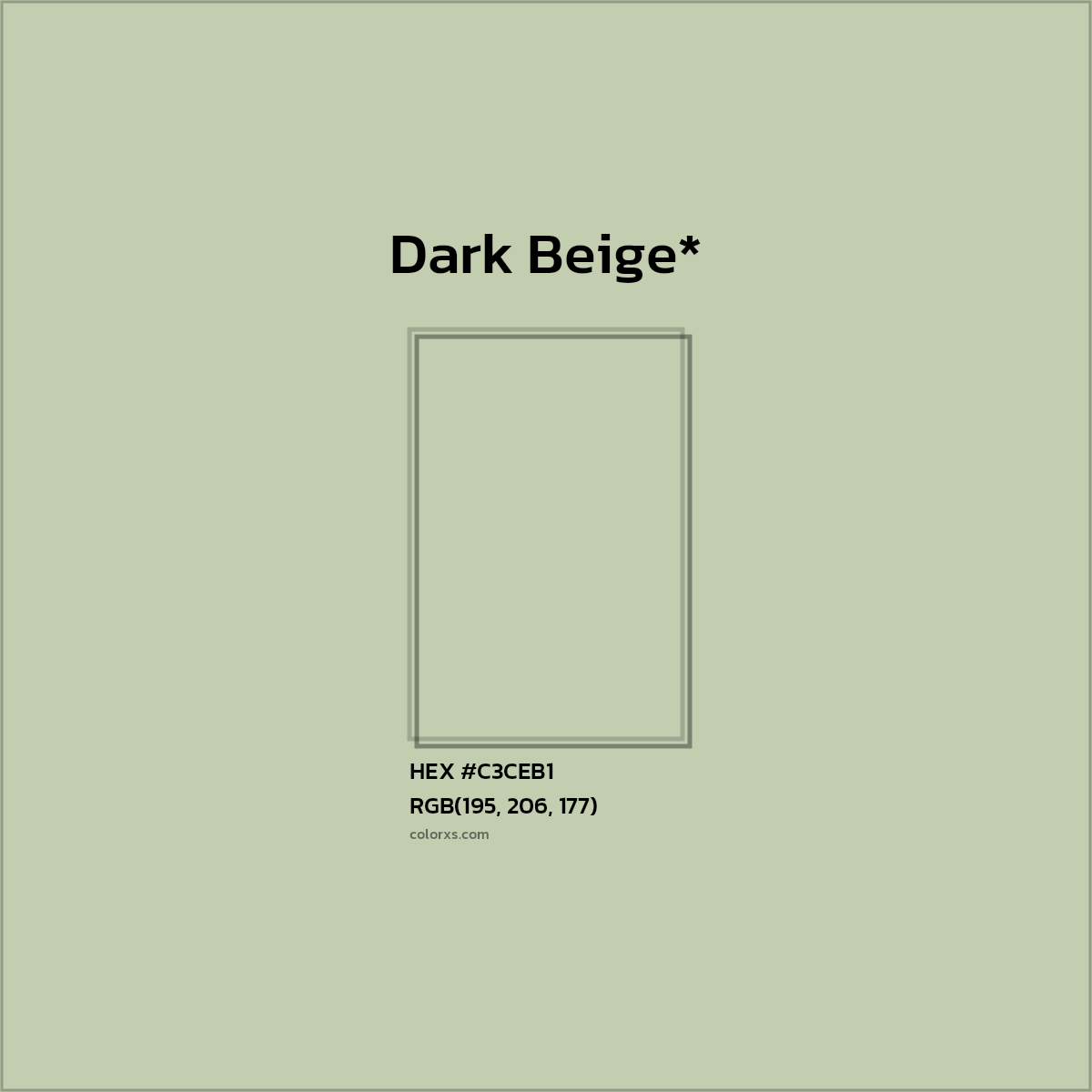 #C3CEB1 hex color. RGB, RYB, CMYK, HSL, HSV codes and color conversions. Matching color names, palettes, paints.
