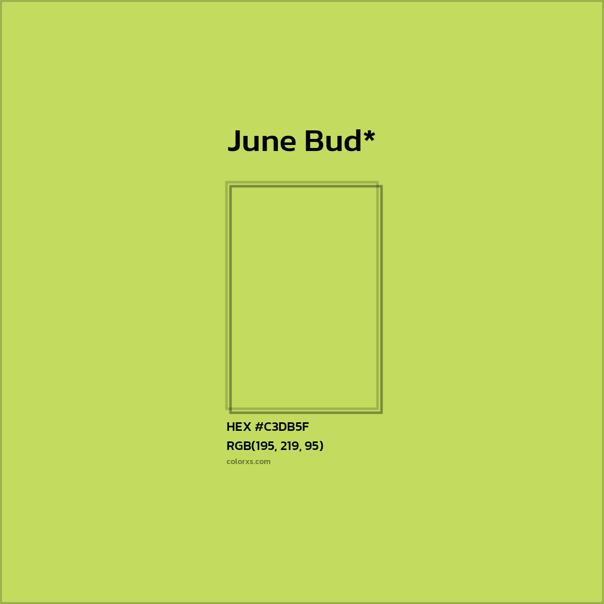 #C3DB5F hex color. RGB, RYB, CMYK, HSL, HSV codes and color conversions. Matching color names, palettes, paints.