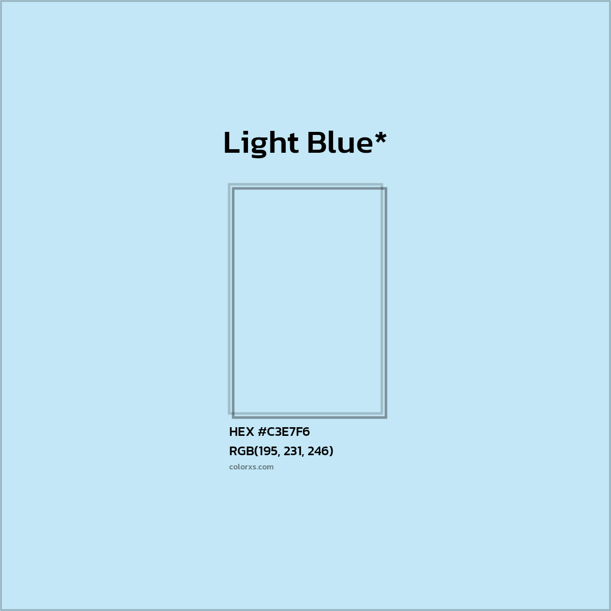 #C3E7F6 hex color. RGB, RYB, CMYK, HSL, HSV codes and color conversions. Matching color names, palettes, paints.
