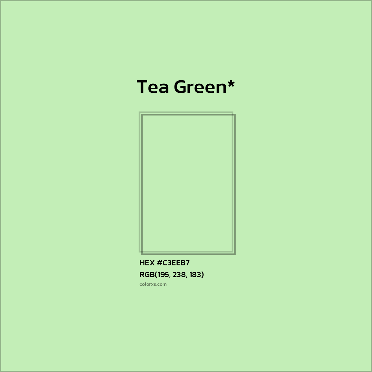 #C3EEB7 hex color. RGB, RYB, CMYK, HSL, HSV codes and color conversions. Matching color names, palettes, paints.