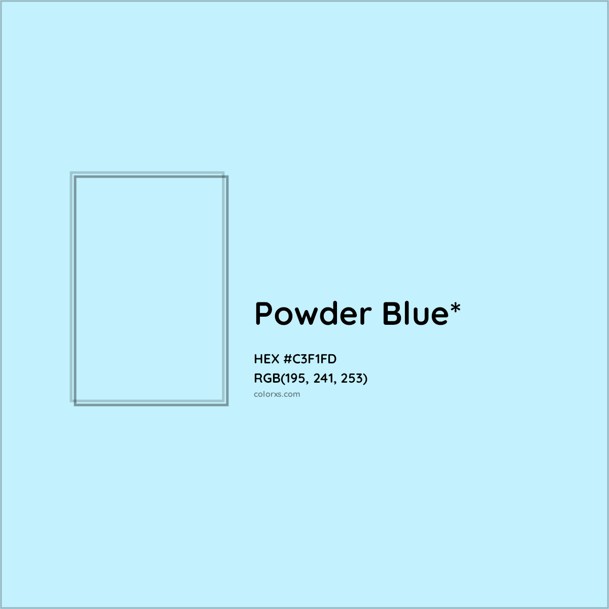 #C3F1FD hex color. RGB, RYB, CMYK, HSL, HSV codes and color conversions. Matching color names, palettes, paints.