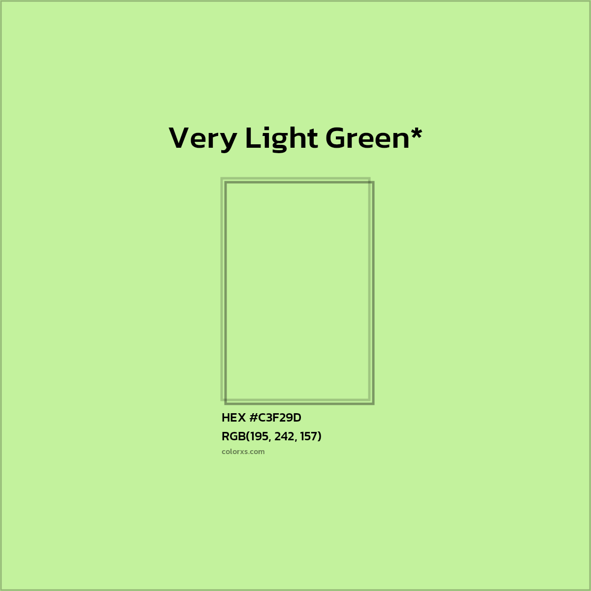 #C3F29D hex color. RGB, RYB, CMYK, HSL, HSV codes and color conversions. Matching color names, palettes, paints.