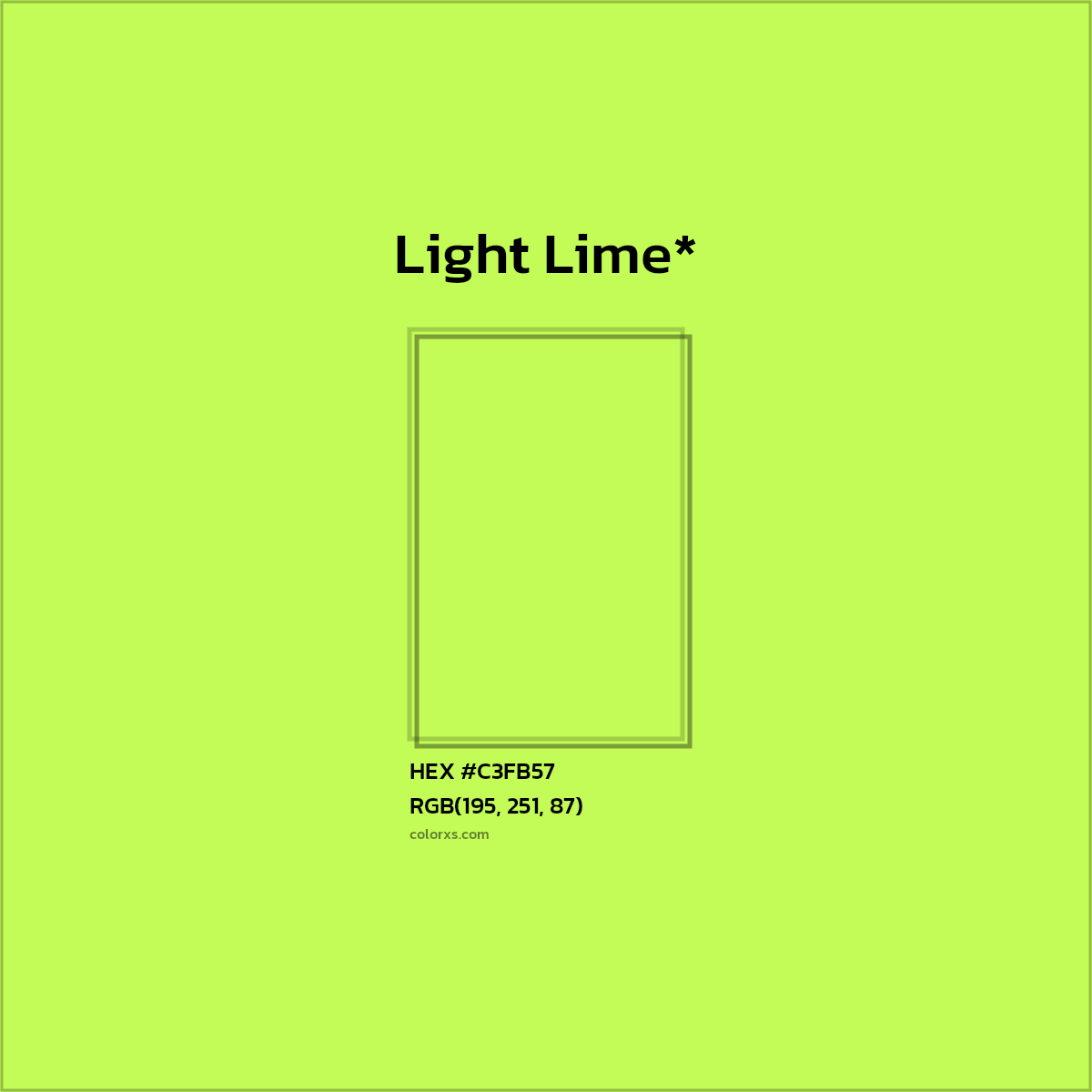 #C3FB57 hex color. RGB, RYB, CMYK, HSL, HSV codes and color conversions. Matching color names, palettes, paints.