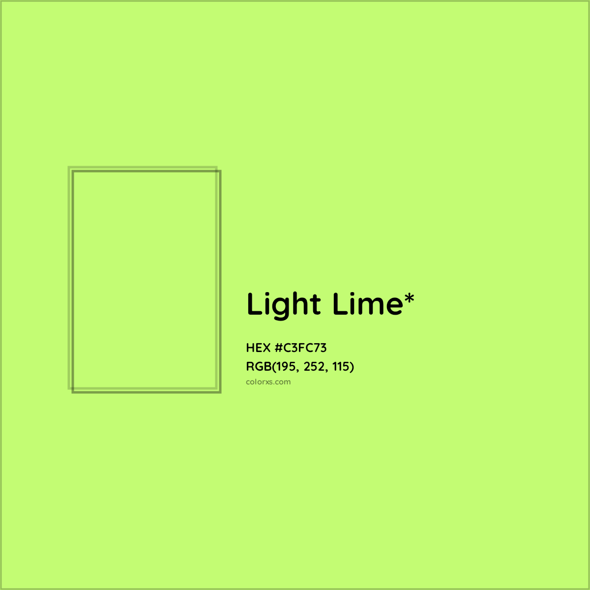 #C3FC73 hex color. RGB, RYB, CMYK, HSL, HSV codes and color conversions. Matching color names, palettes, paints.