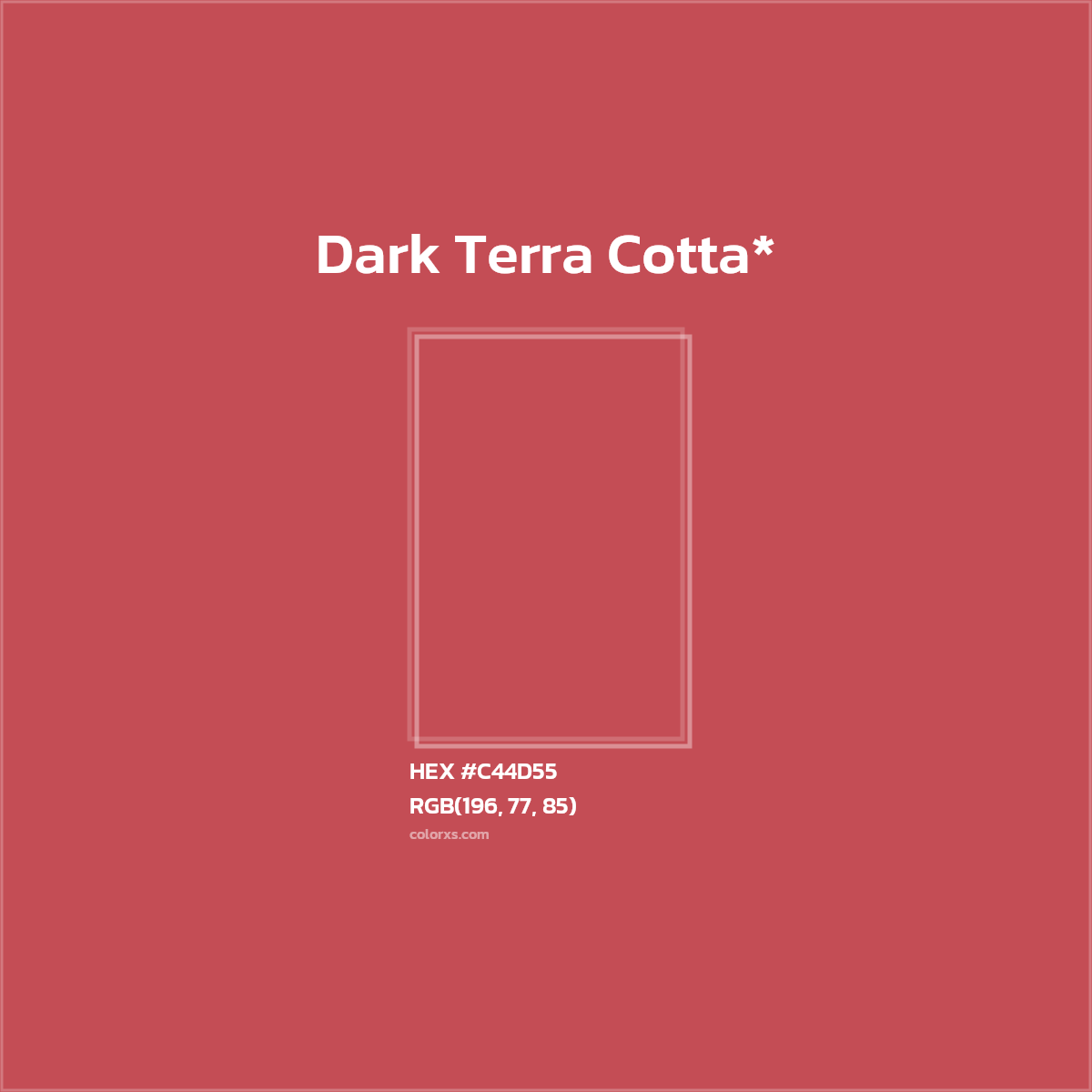 #C44D55 hex color. RGB, RYB, CMYK, HSL, HSV codes and color conversions. Matching color names, palettes, paints.