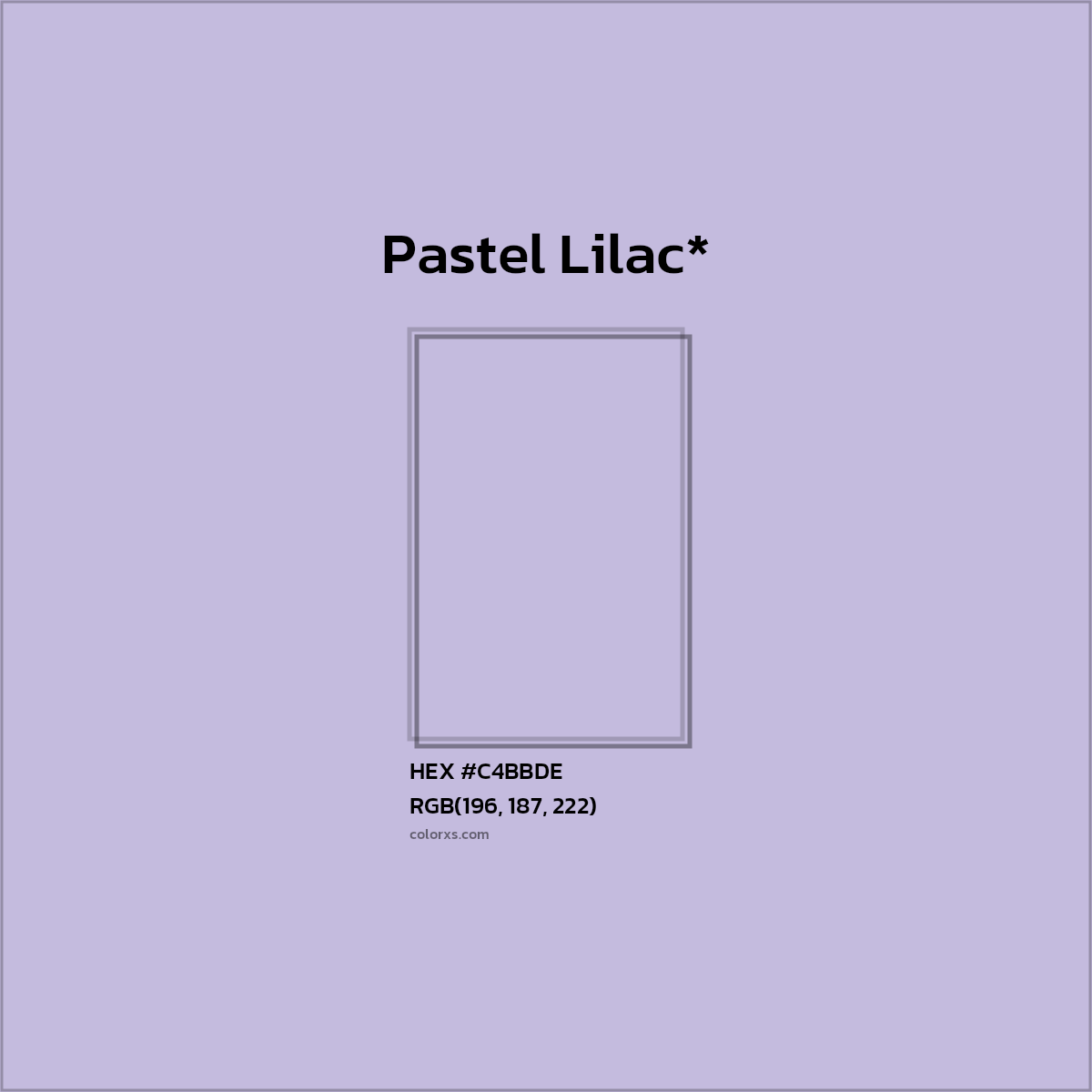 #C4BBDE hex color. RGB, RYB, CMYK, HSL, HSV codes and color conversions. Matching color names, palettes, paints.