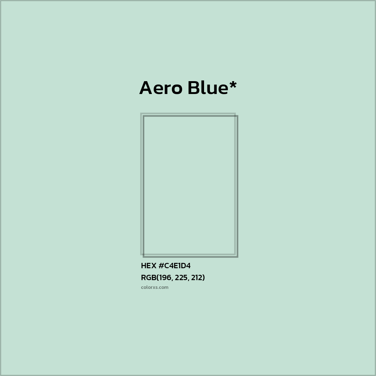 #C4E1D4 hex color. RGB, RYB, CMYK, HSL, HSV codes and color conversions. Matching color names, palettes, paints.