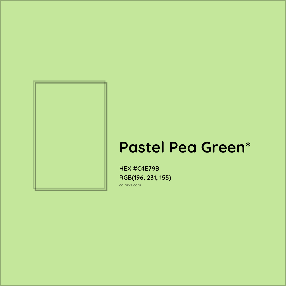 #C4E79B hex color. RGB, RYB, CMYK, HSL, HSV codes and color conversions. Matching color names, palettes, paints.