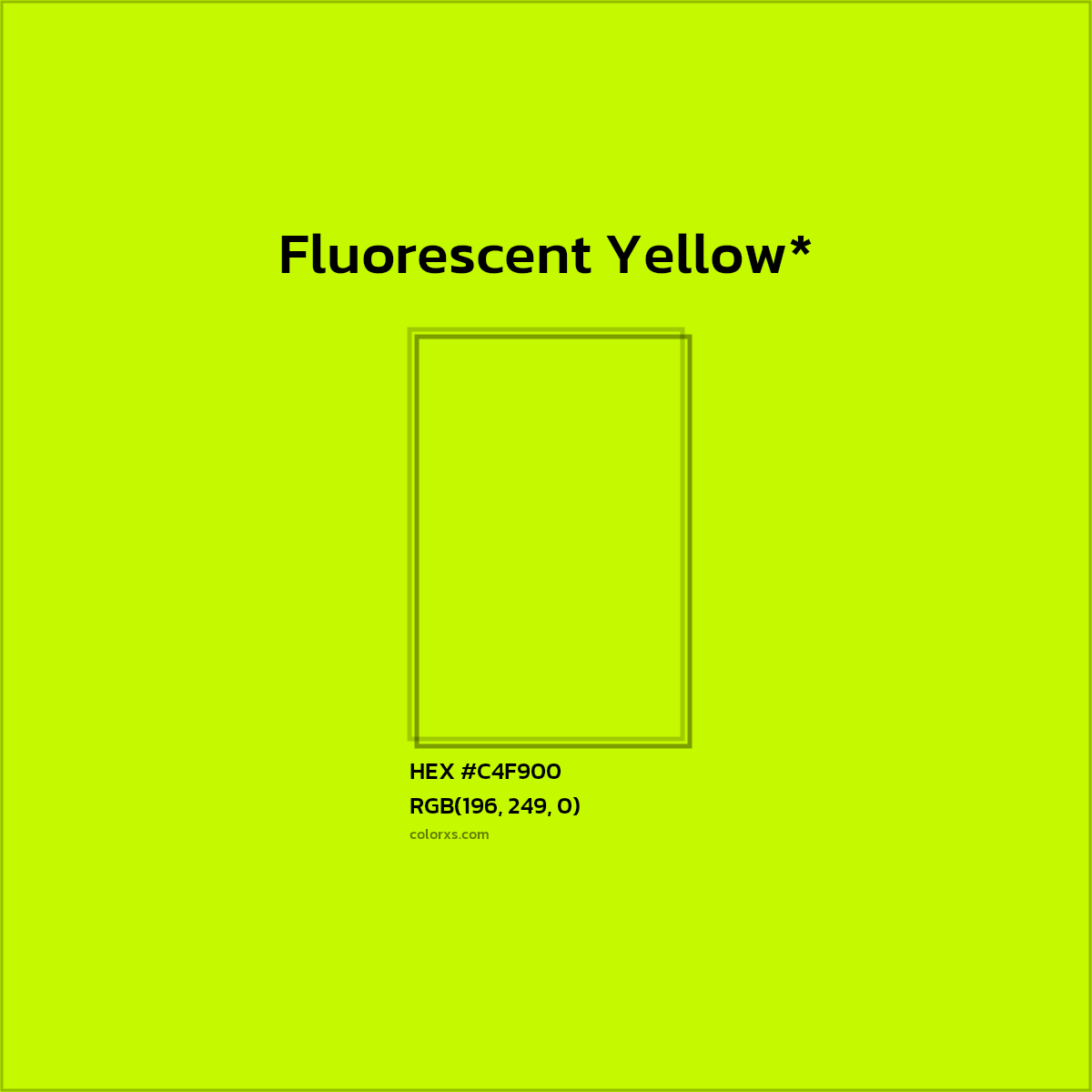 #C4F900 hex color. RGB, RYB, CMYK, HSL, HSV codes and color conversions. Matching color names, palettes, paints.