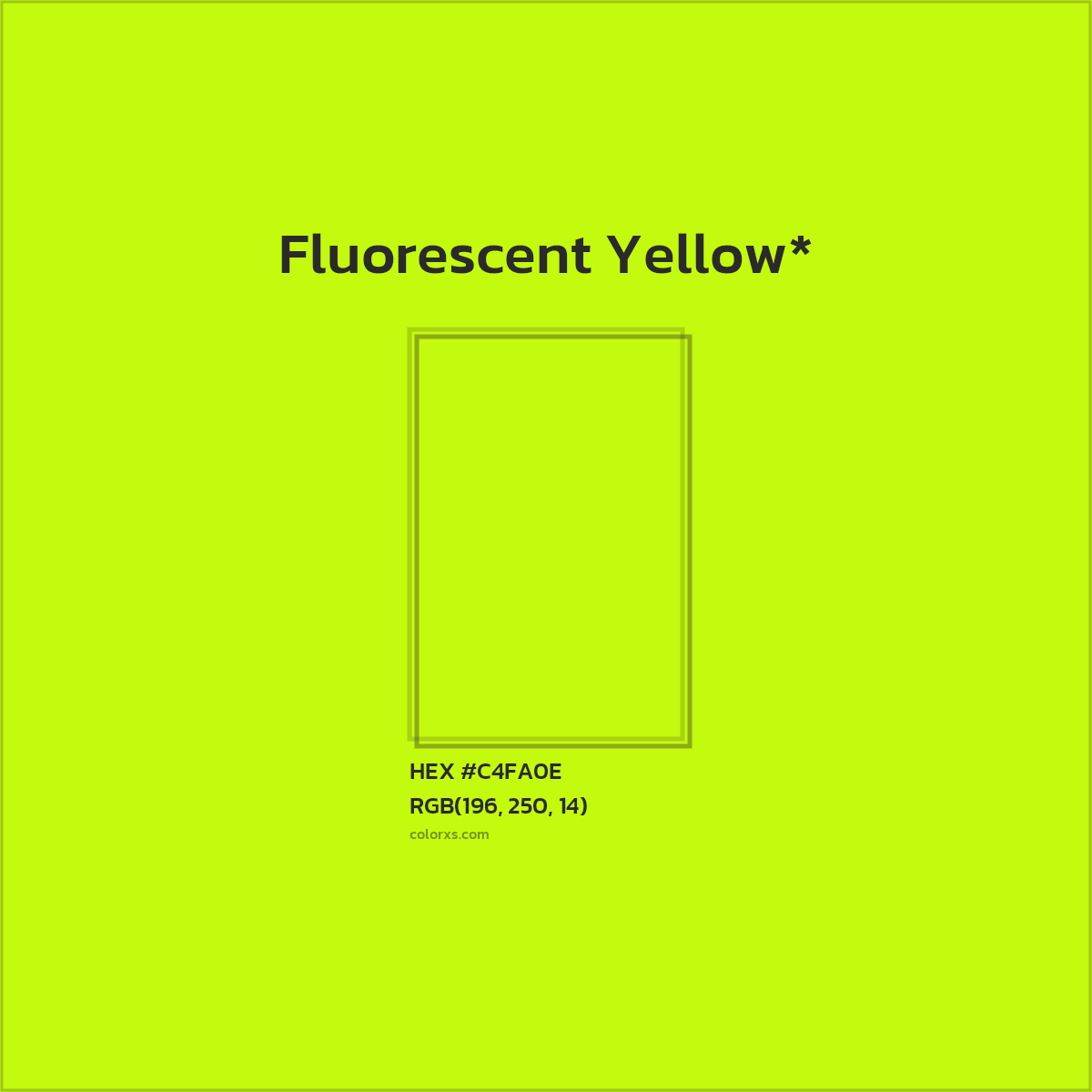 #C4FA0E hex color. RGB, RYB, CMYK, HSL, HSV codes and color conversions. Matching color names, palettes, paints.