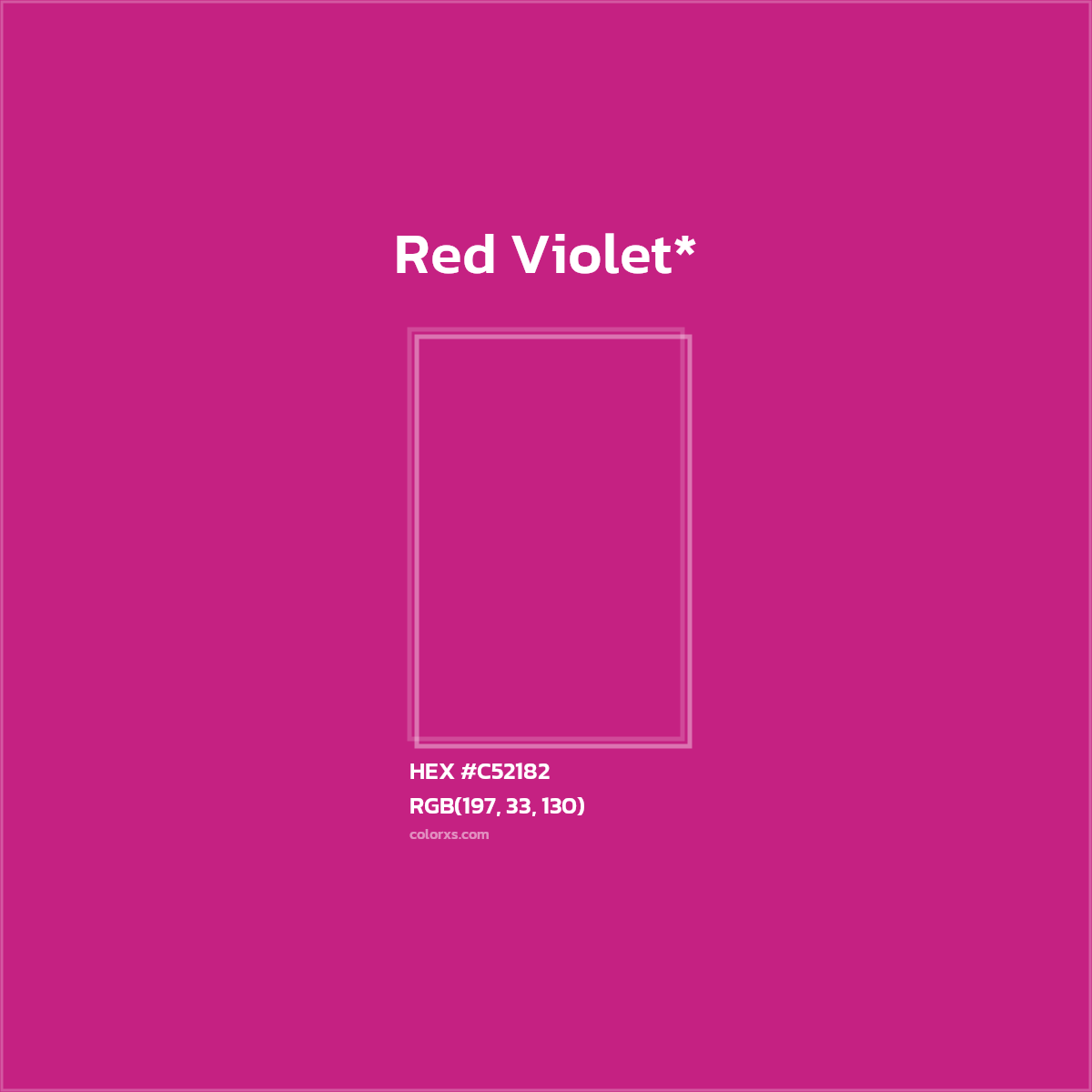 #C52182 hex color. RGB, RYB, CMYK, HSL, HSV codes and color conversions. Matching color names, palettes, paints.