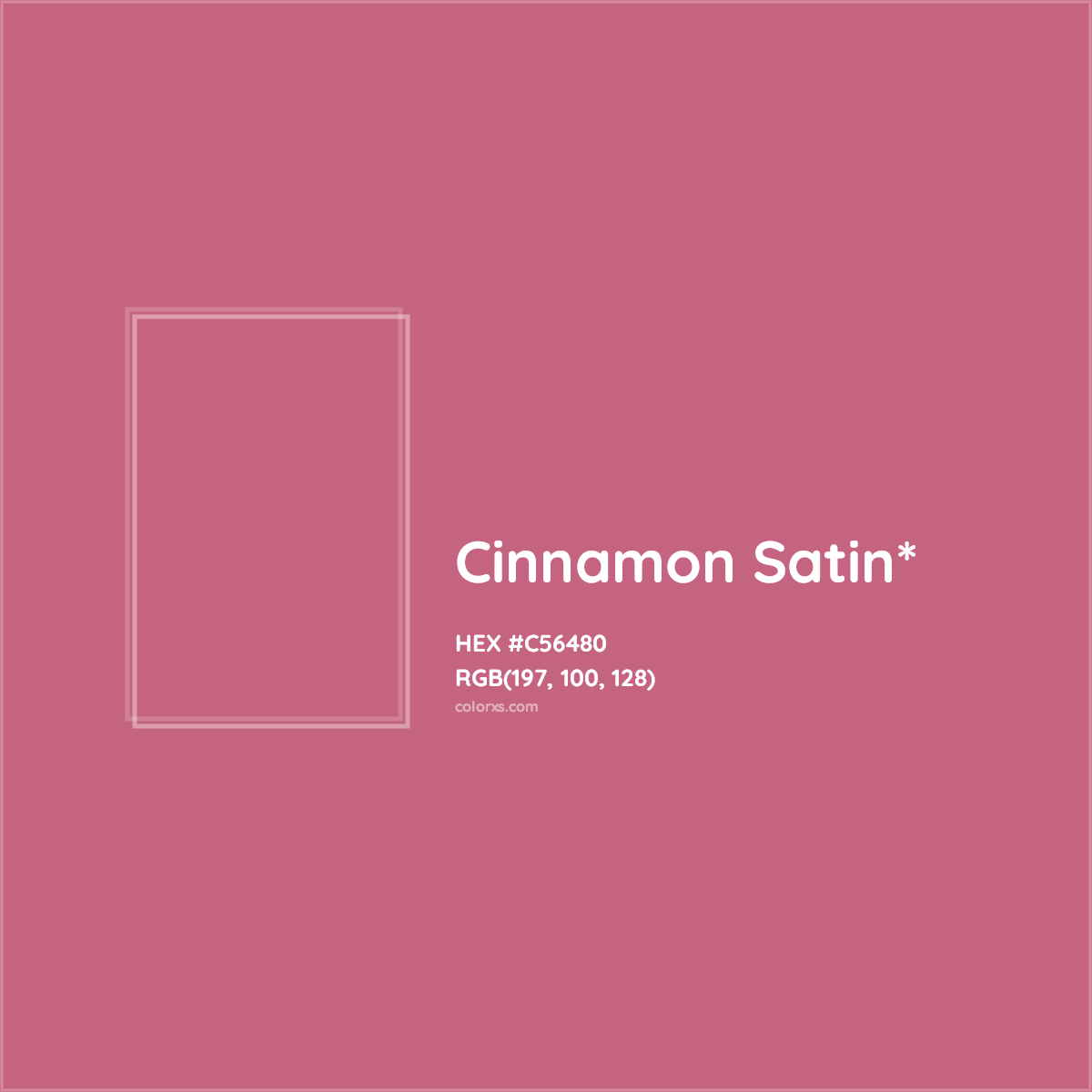 #C56480 hex color. RGB, RYB, CMYK, HSL, HSV codes and color conversions. Matching color names, palettes, paints.