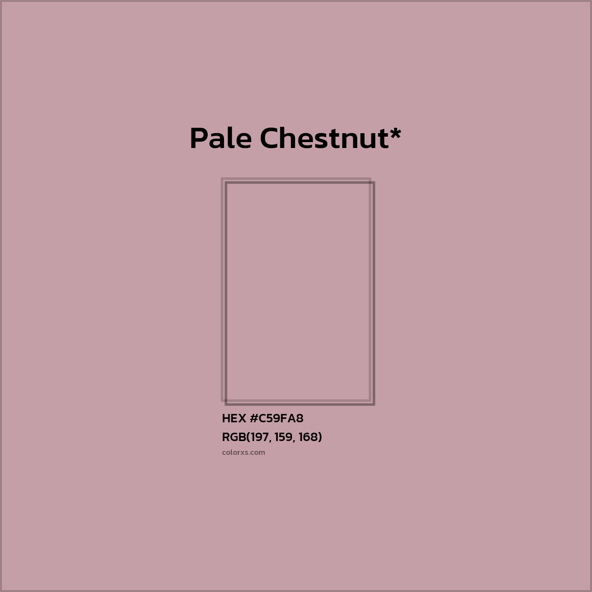 #C59FA8 hex color. RGB, RYB, CMYK, HSL, HSV codes and color conversions. Matching color names, palettes, paints.