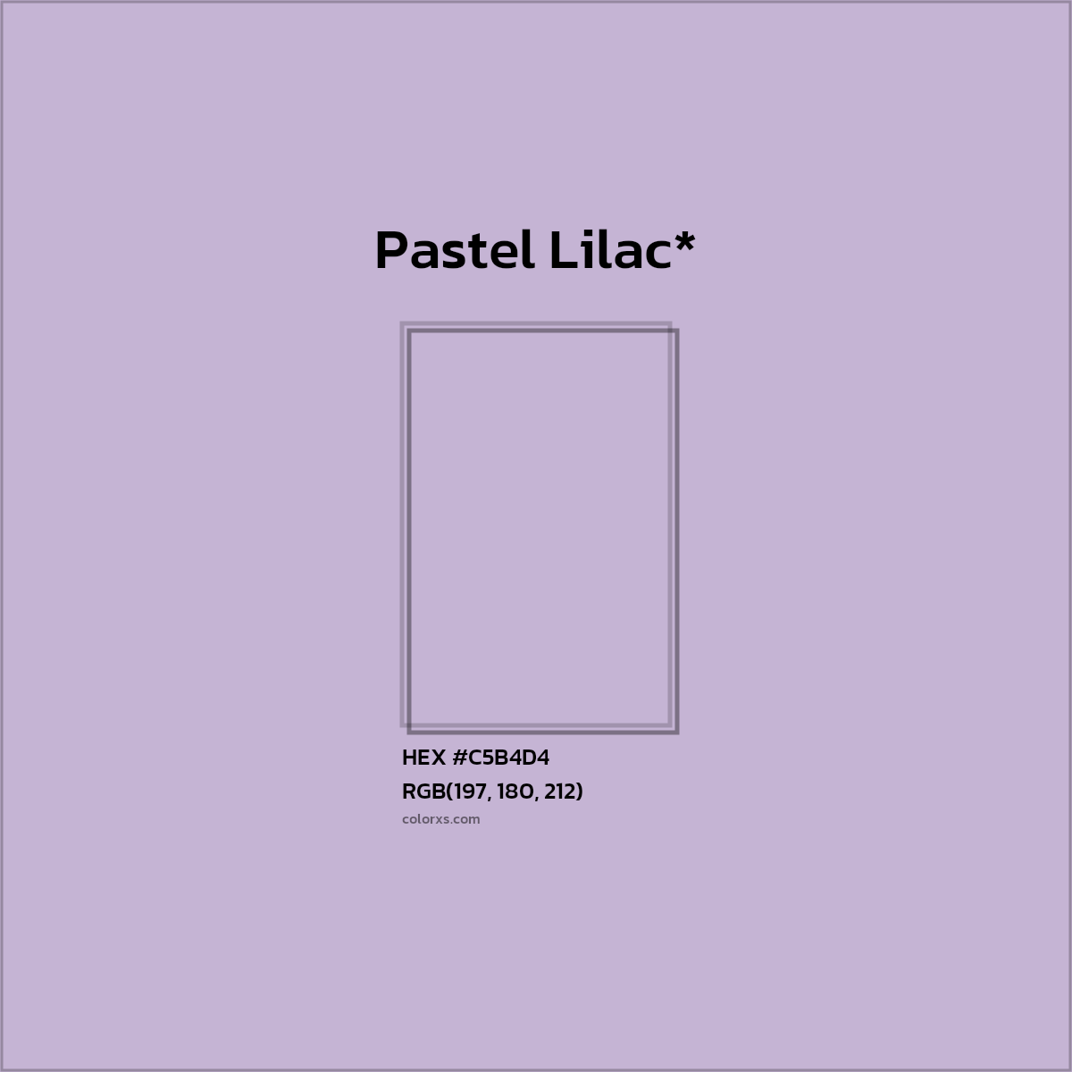 #C5B4D4 hex color. RGB, RYB, CMYK, HSL, HSV codes and color conversions. Matching color names, palettes, paints.