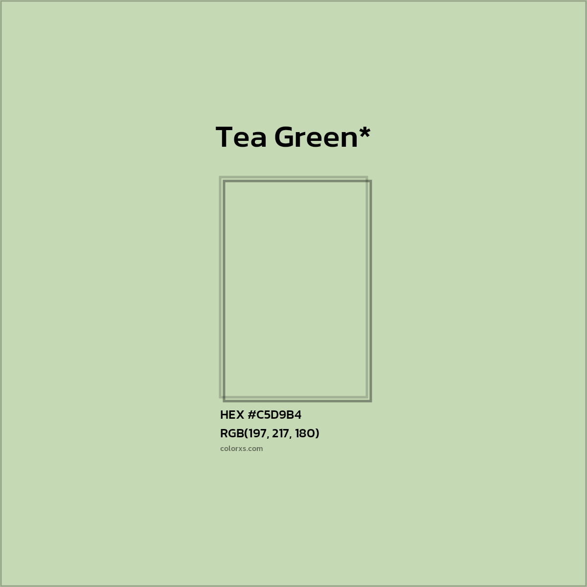 #C5D9B4 hex color. RGB, RYB, CMYK, HSL, HSV codes and color conversions. Matching color names, palettes, paints.