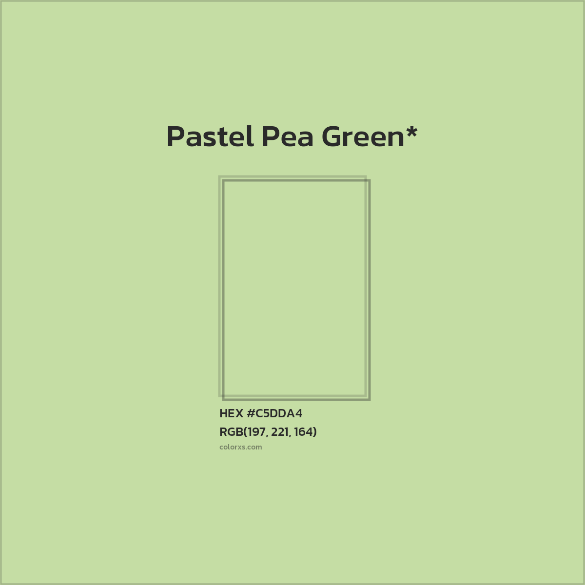 #C5DDA4 hex color. RGB, RYB, CMYK, HSL, HSV codes and color conversions. Matching color names, palettes, paints.