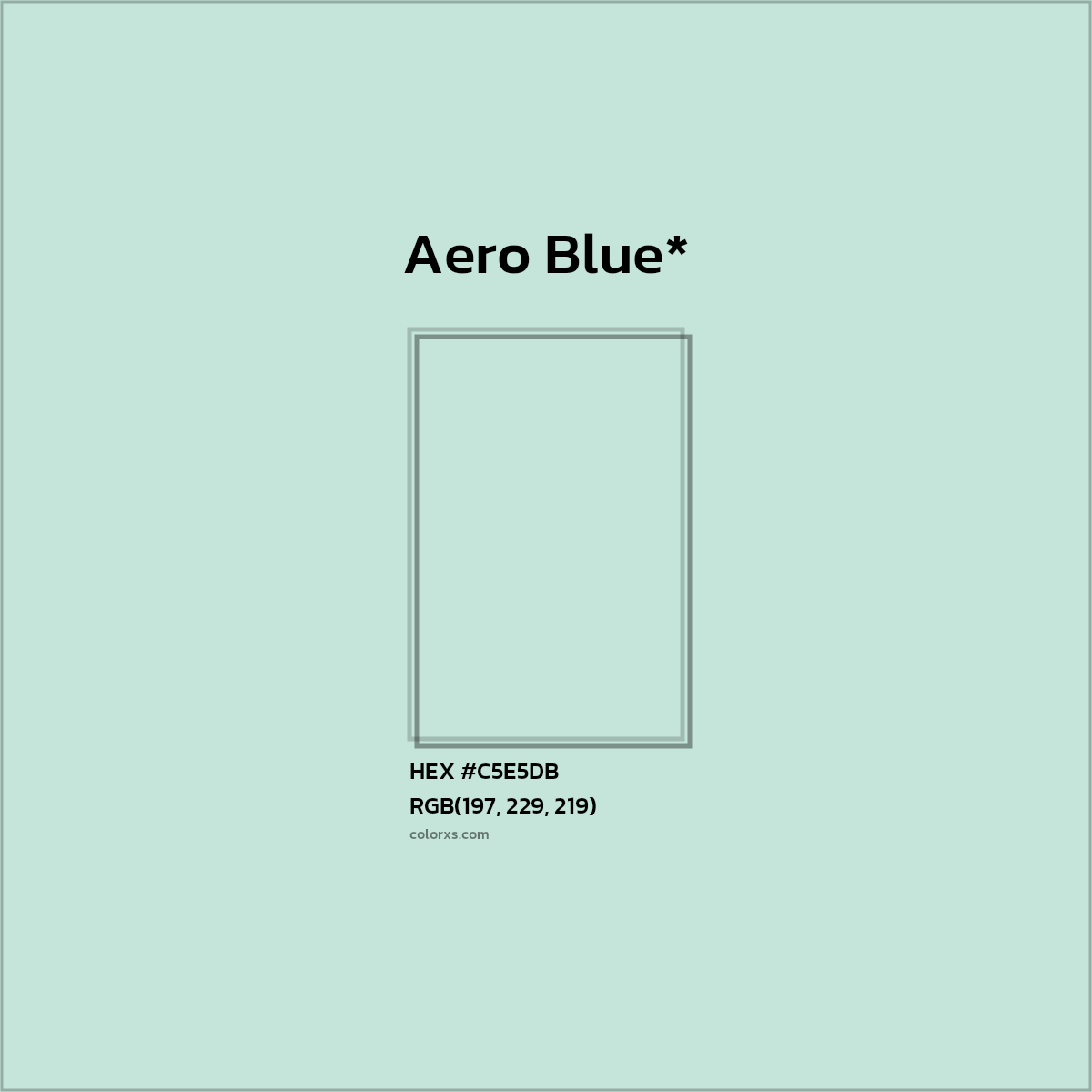 #C5E5DB hex color. RGB, RYB, CMYK, HSL, HSV codes and color conversions. Matching color names, palettes, paints.