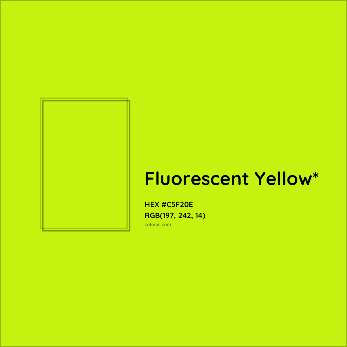 #C5F20E hex color. RGB, RYB, CMYK, HSL, HSV codes and color conversions. Matching color names, palettes, paints.
