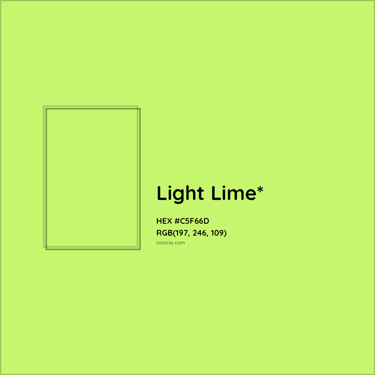 #C5F66D hex color. RGB, RYB, CMYK, HSL, HSV codes and color conversions. Matching color names, palettes, paints.