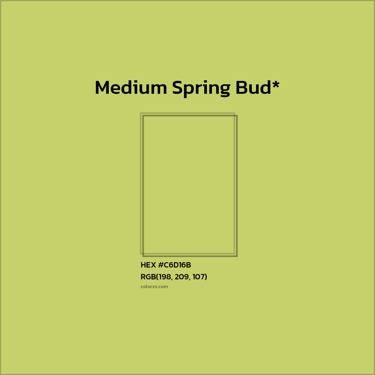 #C6D16B hex color. RGB, RYB, CMYK, HSL, HSV codes and color conversions. Matching color names, palettes, paints.