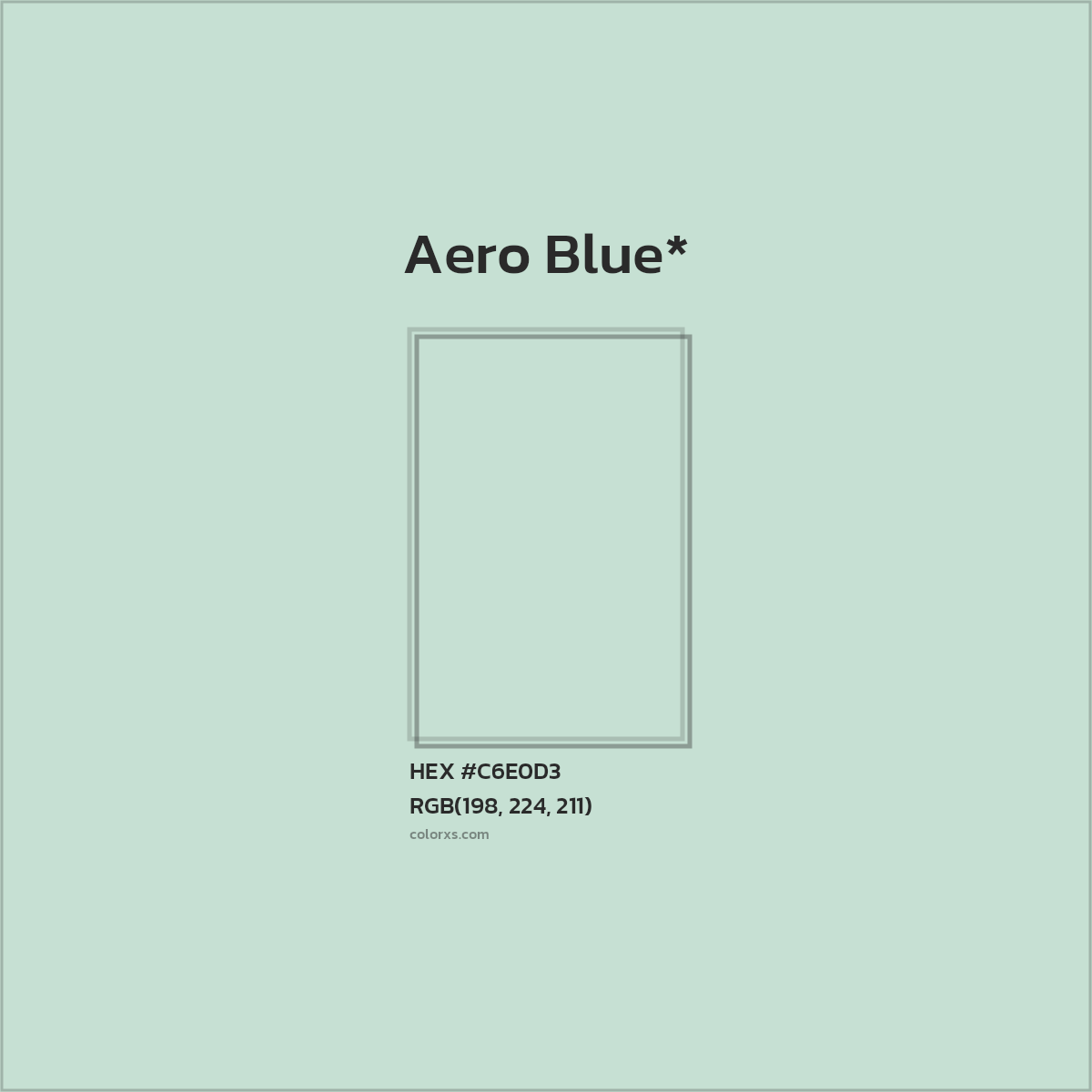 #C6E0D3 hex color. RGB, RYB, CMYK, HSL, HSV codes and color conversions. Matching color names, palettes, paints.