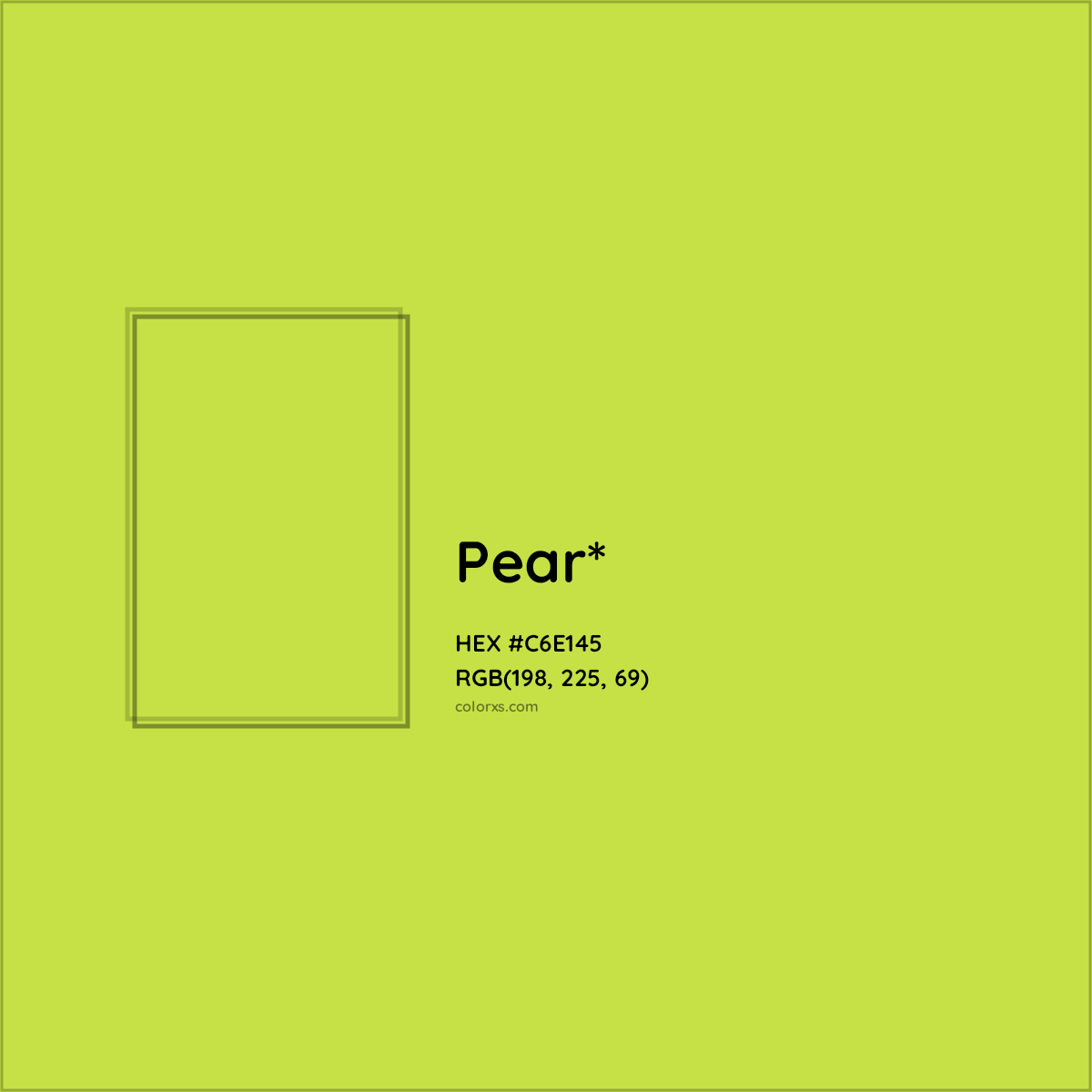 #C6E145 hex color. RGB, RYB, CMYK, HSL, HSV codes and color conversions. Matching color names, palettes, paints.