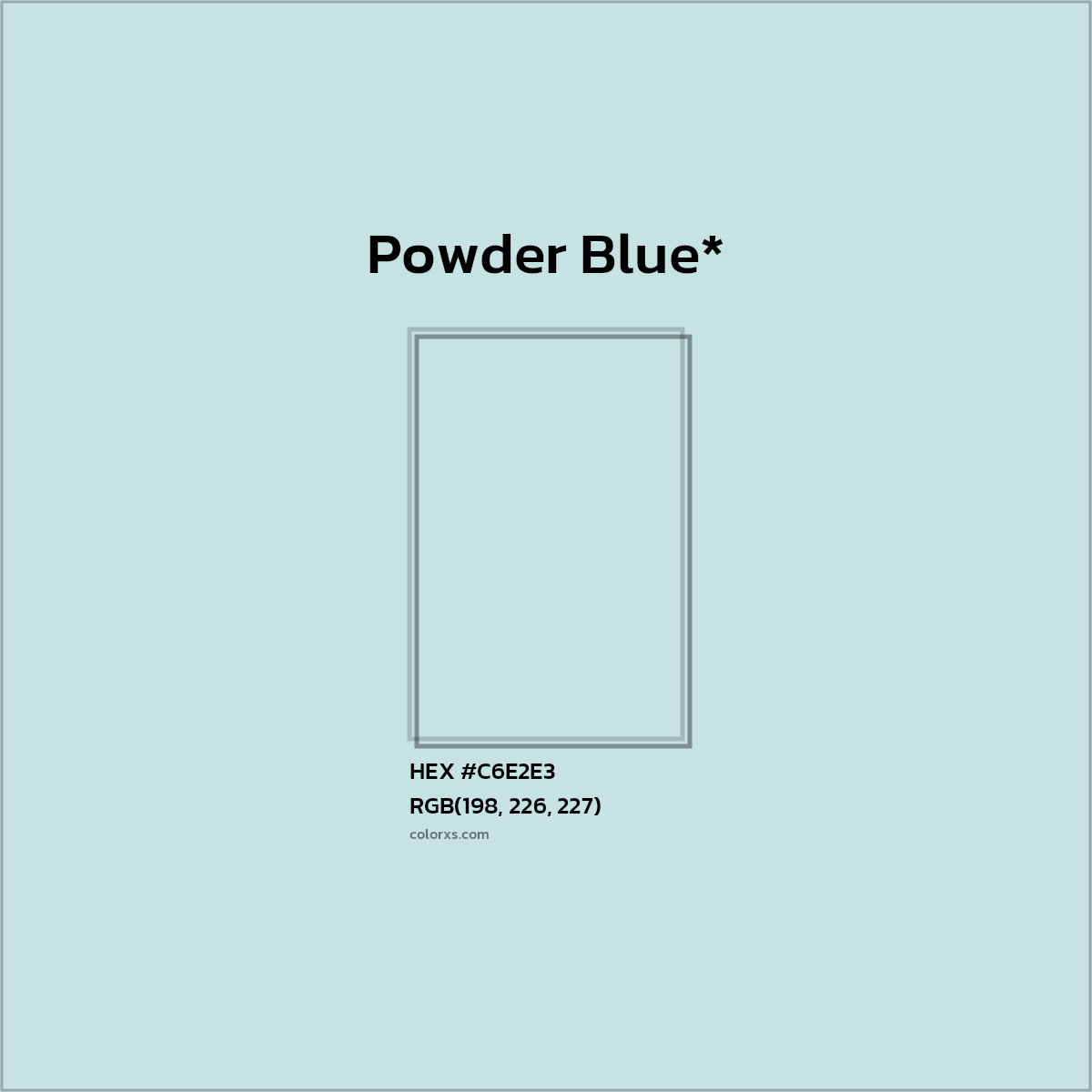 #C6E2E3 hex color. RGB, RYB, CMYK, HSL, HSV codes and color conversions. Matching color names, palettes, paints.