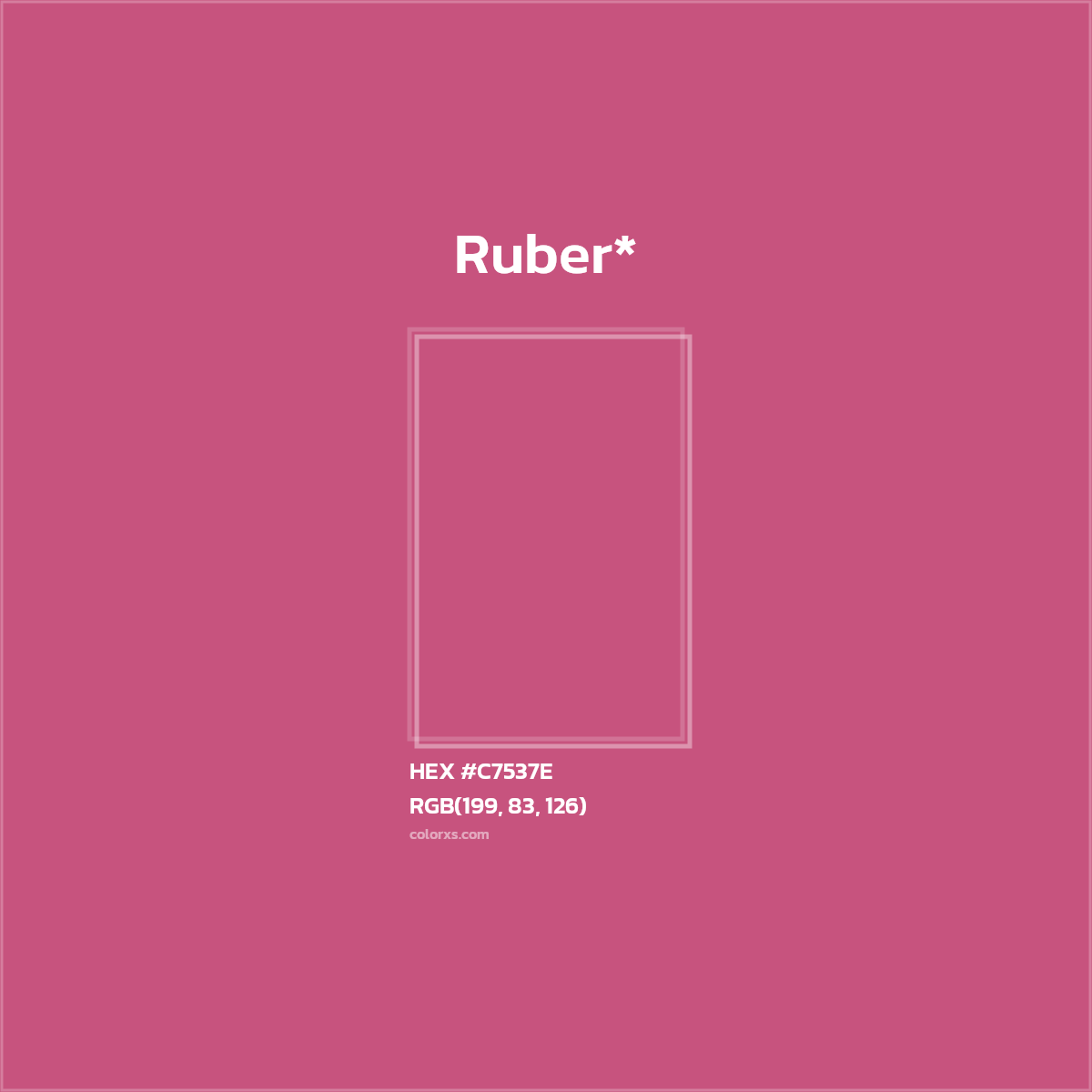 #C7537E hex color. RGB, RYB, CMYK, HSL, HSV codes and color conversions. Matching color names, palettes, paints.