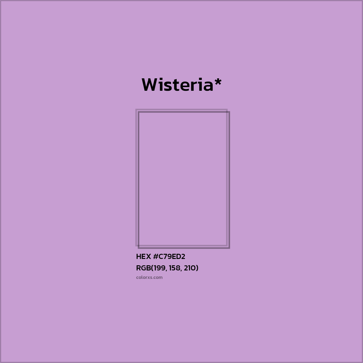 #C79ED2 hex color. RGB, RYB, CMYK, HSL, HSV codes and color conversions. Matching color names, palettes, paints.