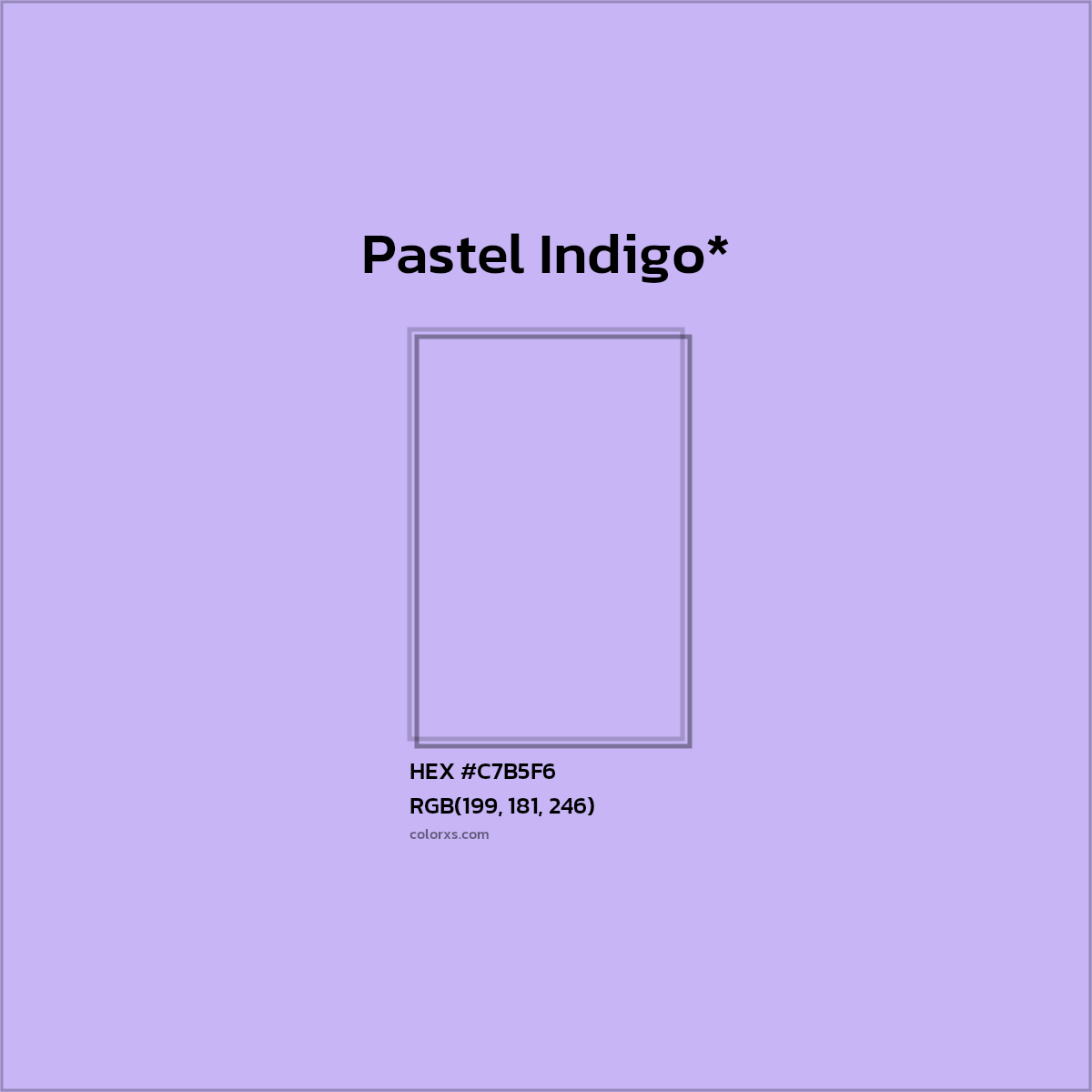 #C7B5F6 hex color. RGB, RYB, CMYK, HSL, HSV codes and color conversions. Matching color names, palettes, paints.