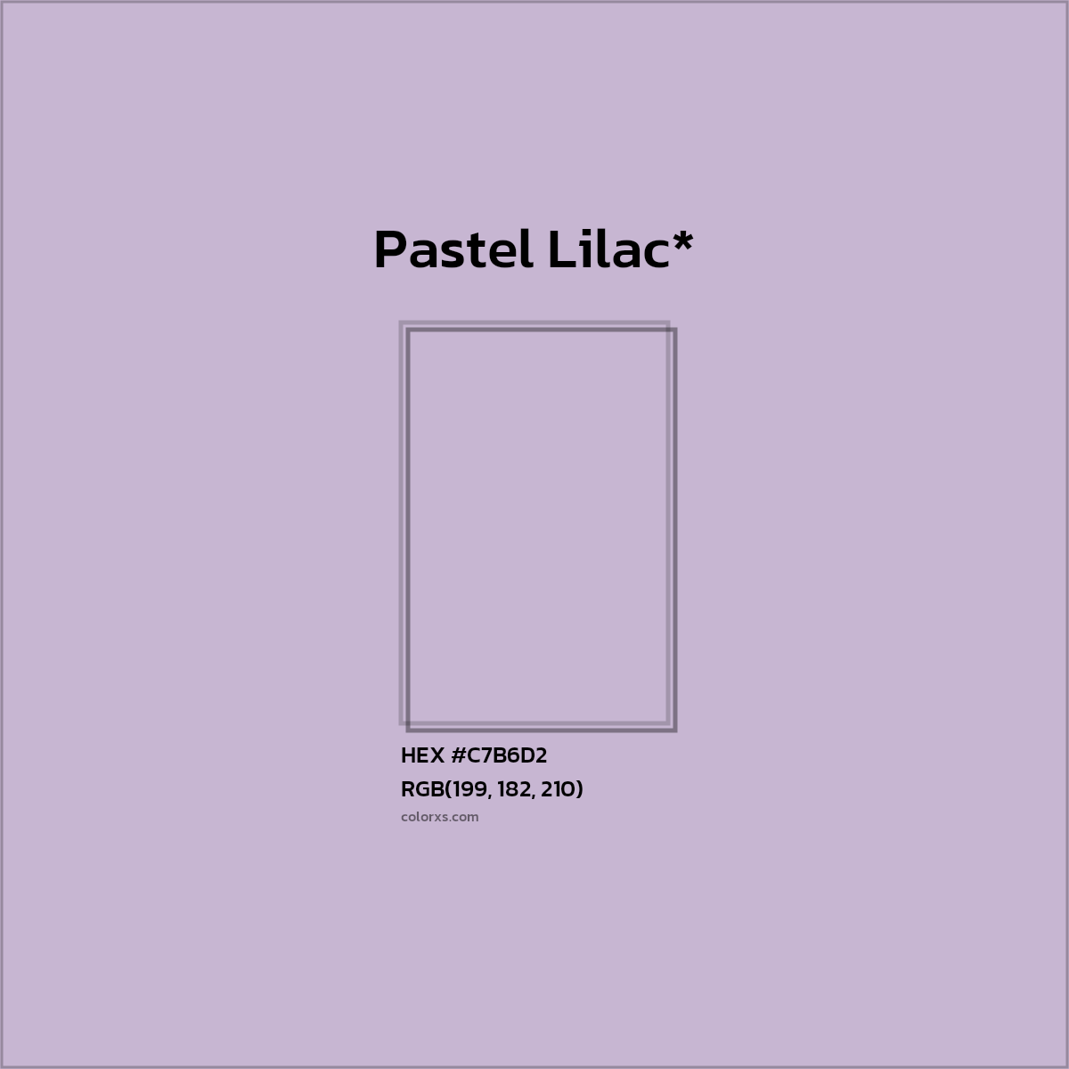 #C7B6D2 hex color. RGB, RYB, CMYK, HSL, HSV codes and color conversions. Matching color names, palettes, paints.