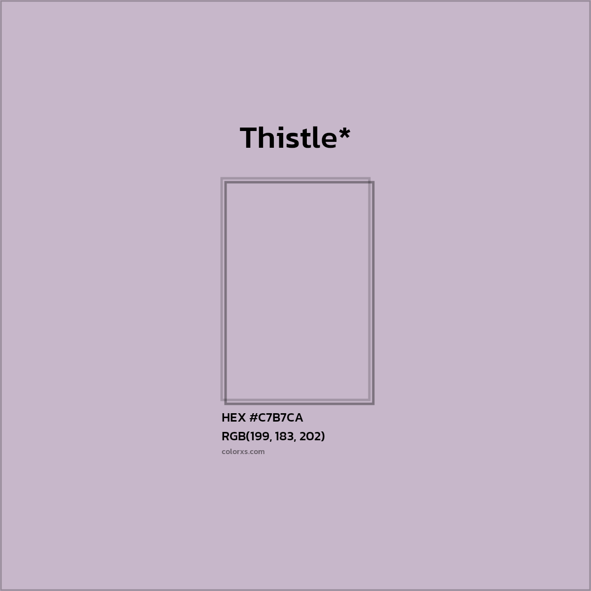 #C7B7CA hex color. RGB, RYB, CMYK, HSL, HSV codes and color conversions. Matching color names, palettes, paints.