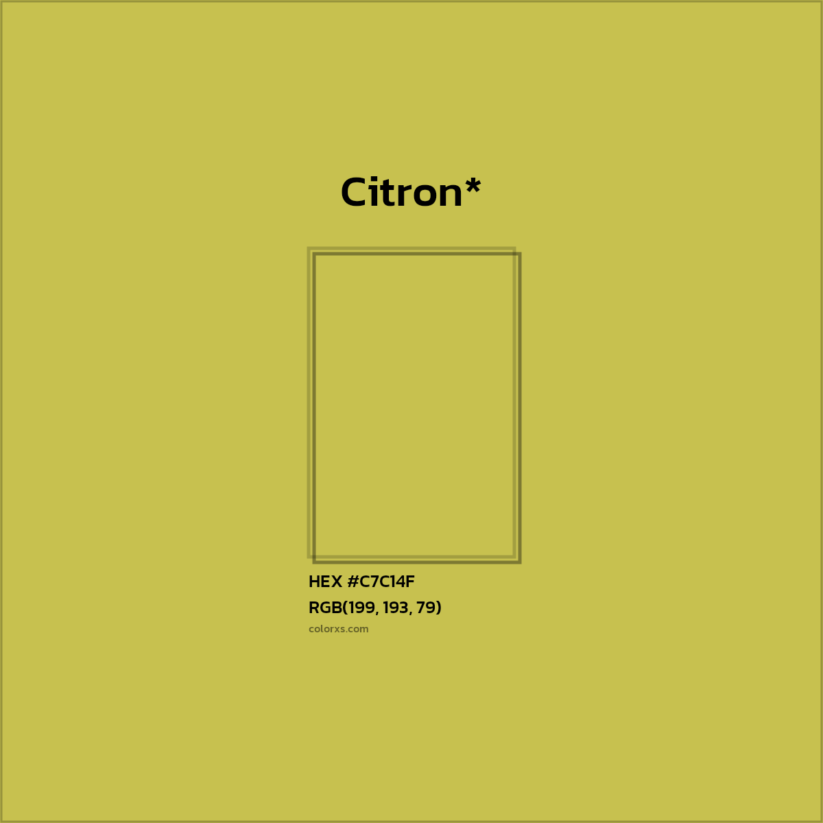 #C7C14F hex color. RGB, RYB, CMYK, HSL, HSV codes and color conversions. Matching color names, palettes, paints.