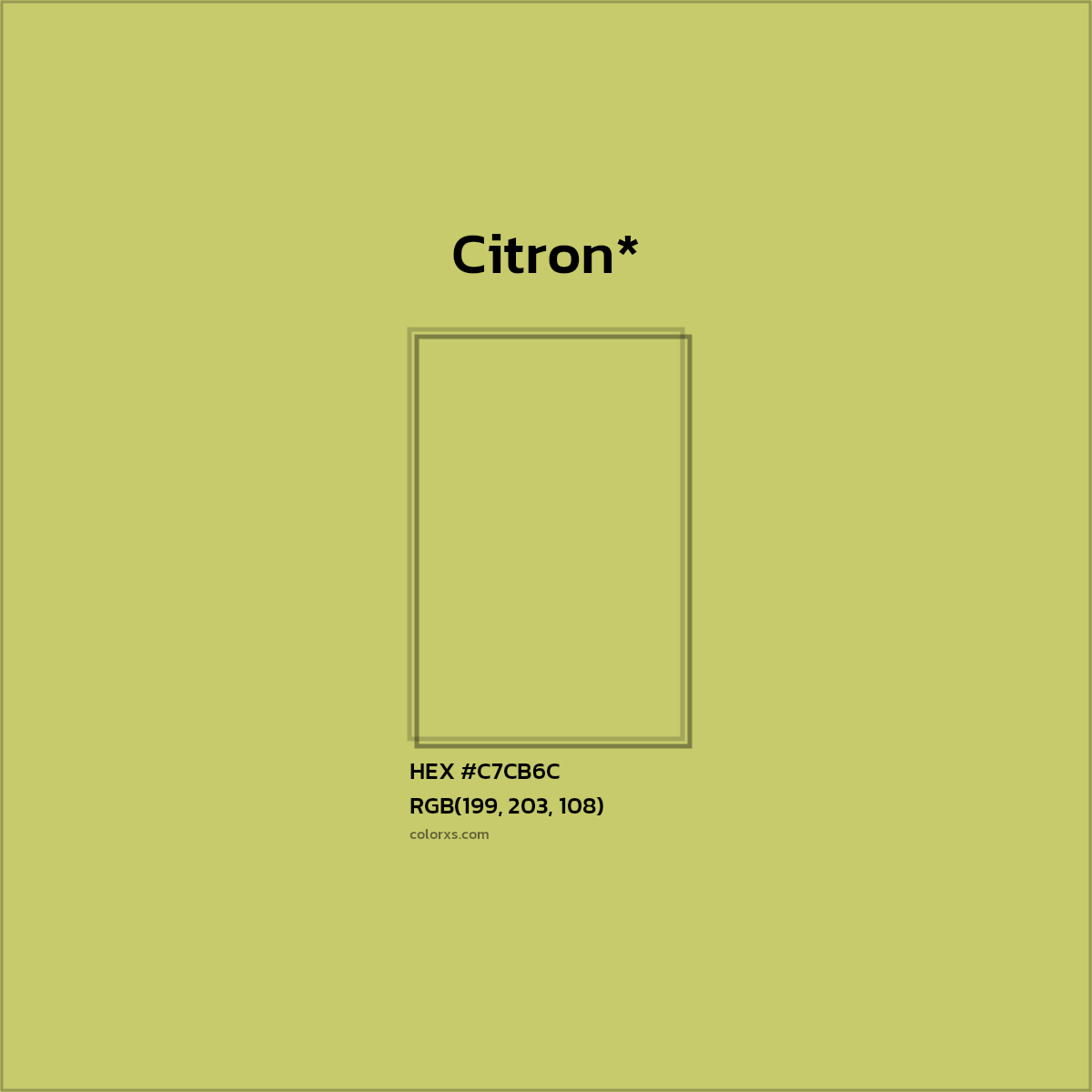 #C7CB6C hex color. RGB, RYB, CMYK, HSL, HSV codes and color conversions. Matching color names, palettes, paints.