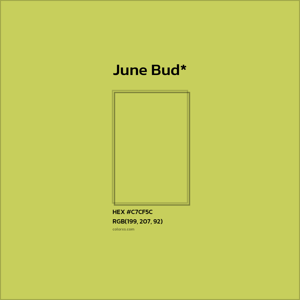 #C7CF5C hex color. RGB, RYB, CMYK, HSL, HSV codes and color conversions. Matching color names, palettes, paints.
