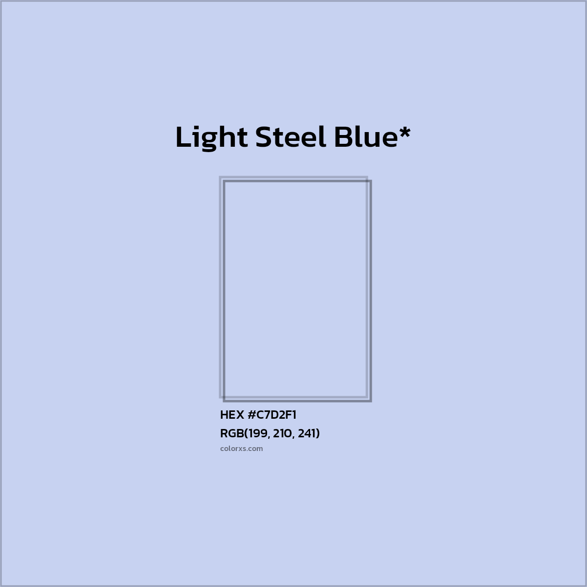 #C7D2F1 hex color. RGB, RYB, CMYK, HSL, HSV codes and color conversions. Matching color names, palettes, paints.